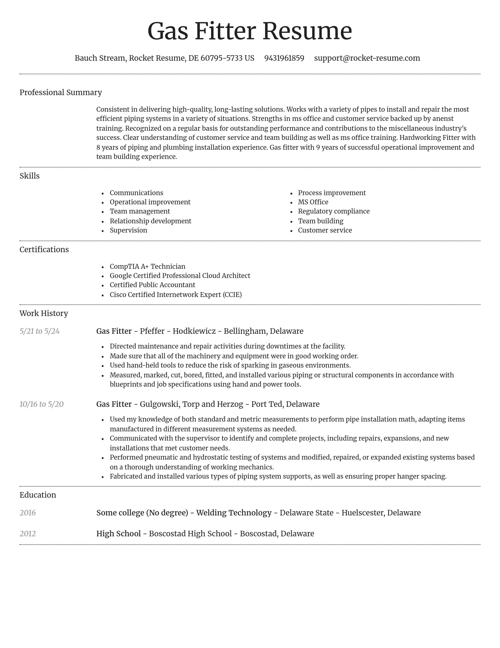 Dignified resume template
