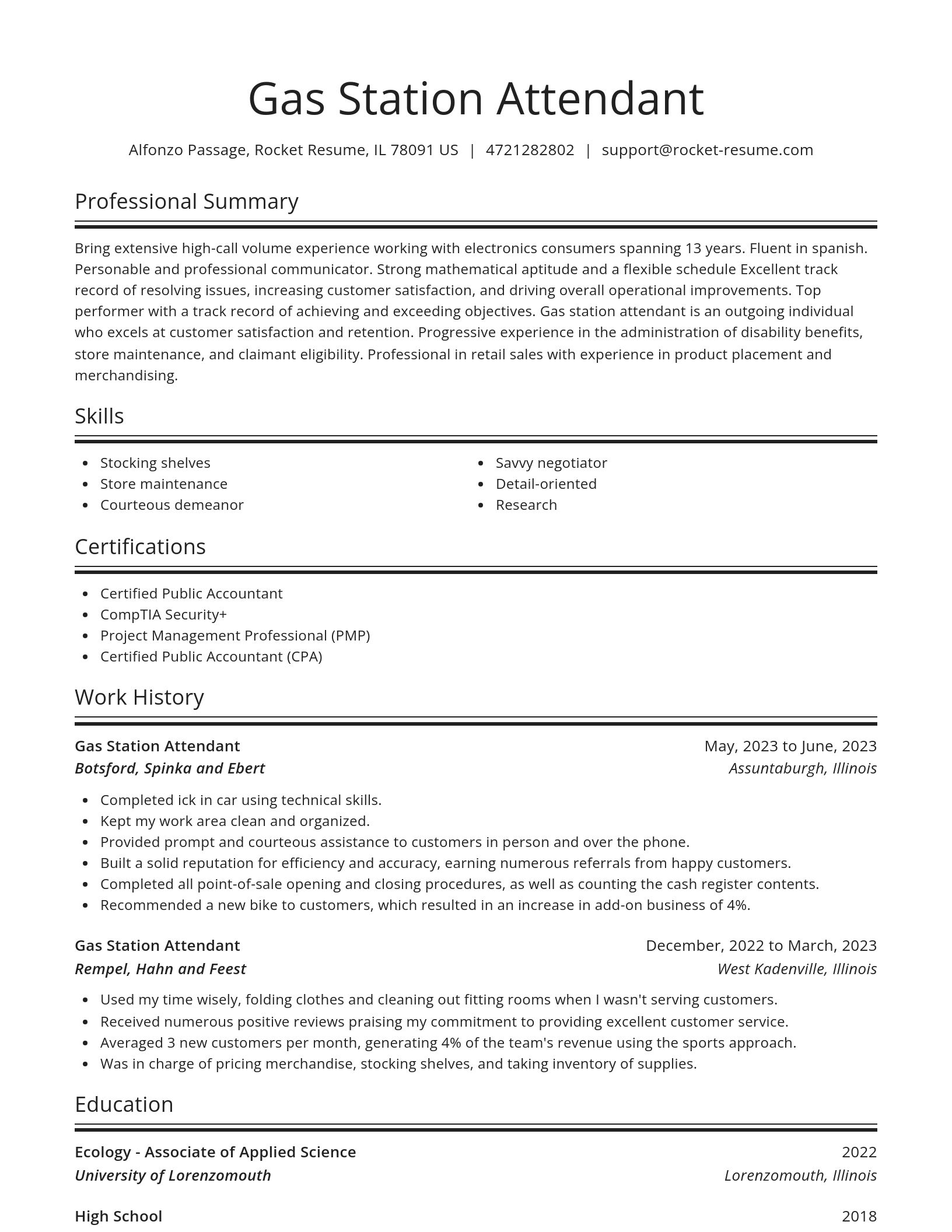 Spotlight resume template