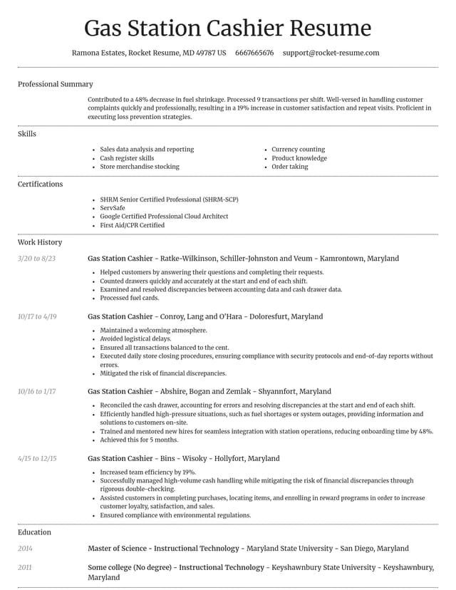 Dignified resume template