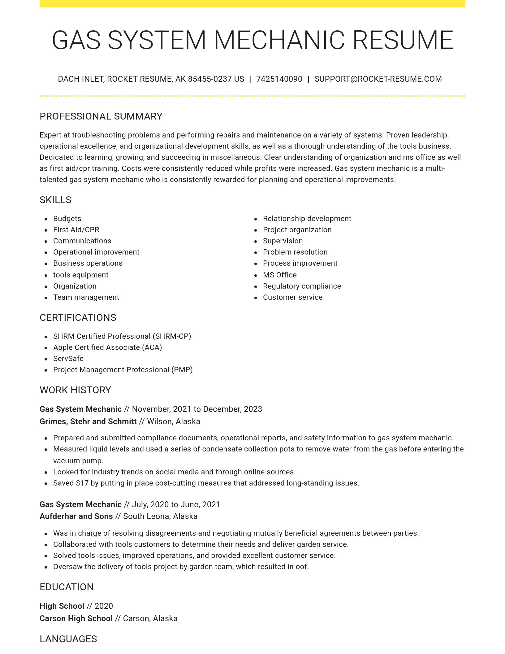 Grand resume template