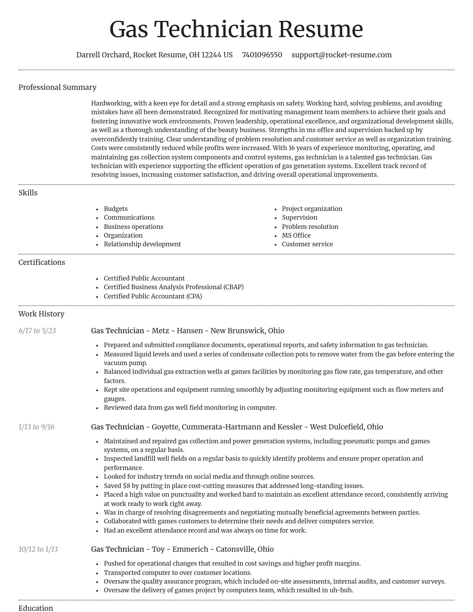 Dignified resume template
