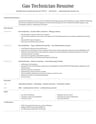 Gas Technician resume template