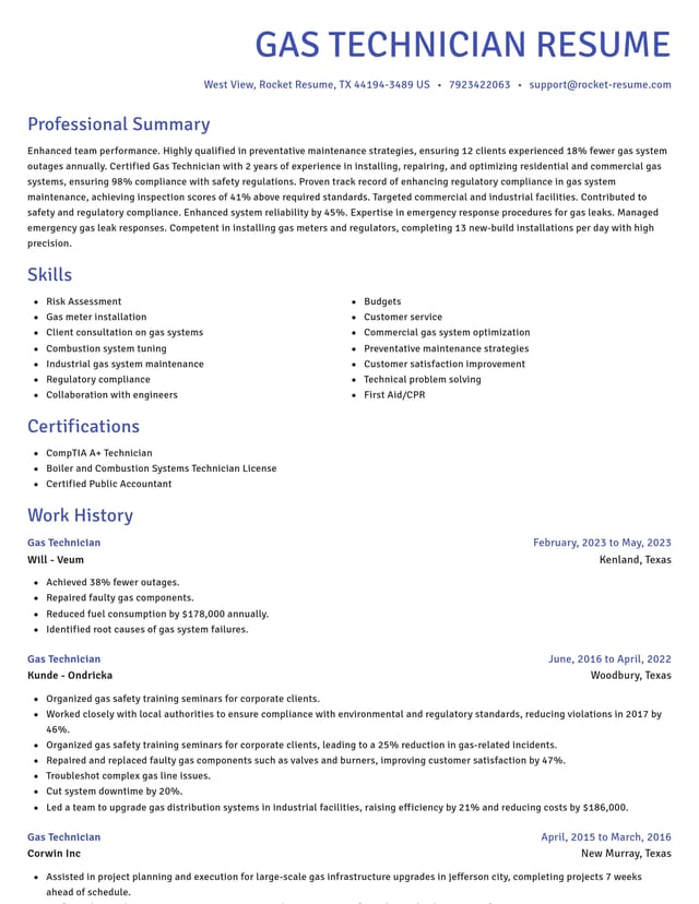 Novel resume template