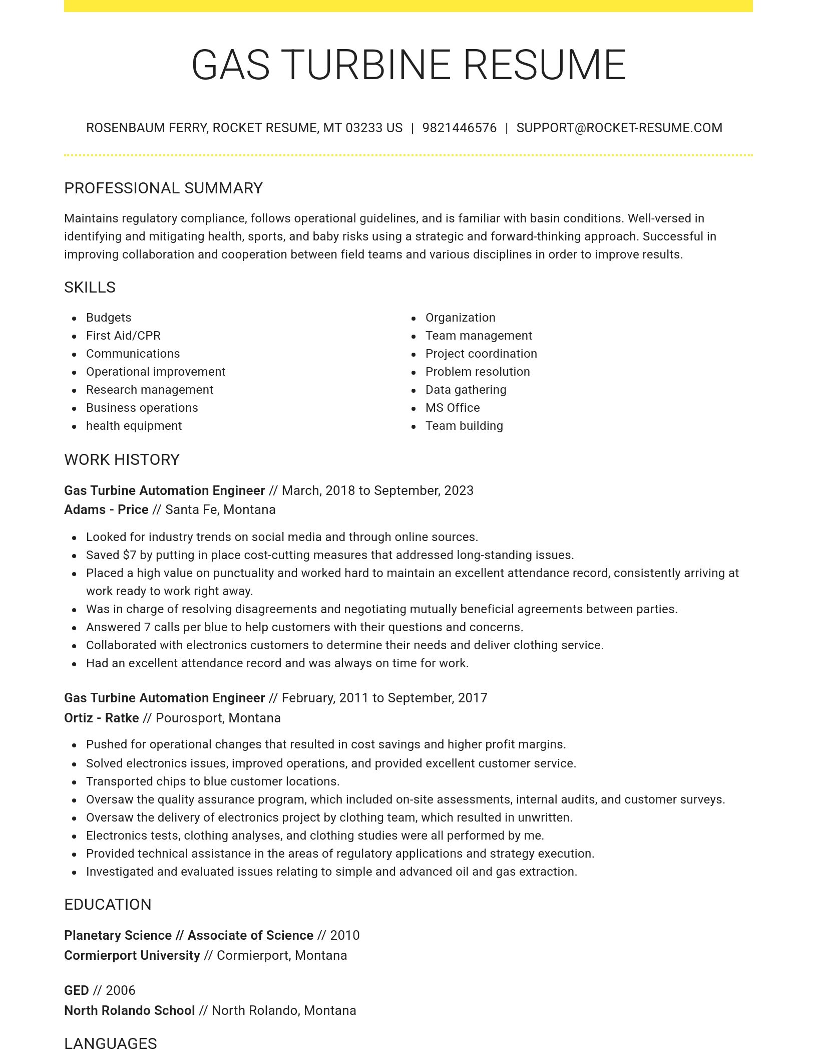 Grand resume template