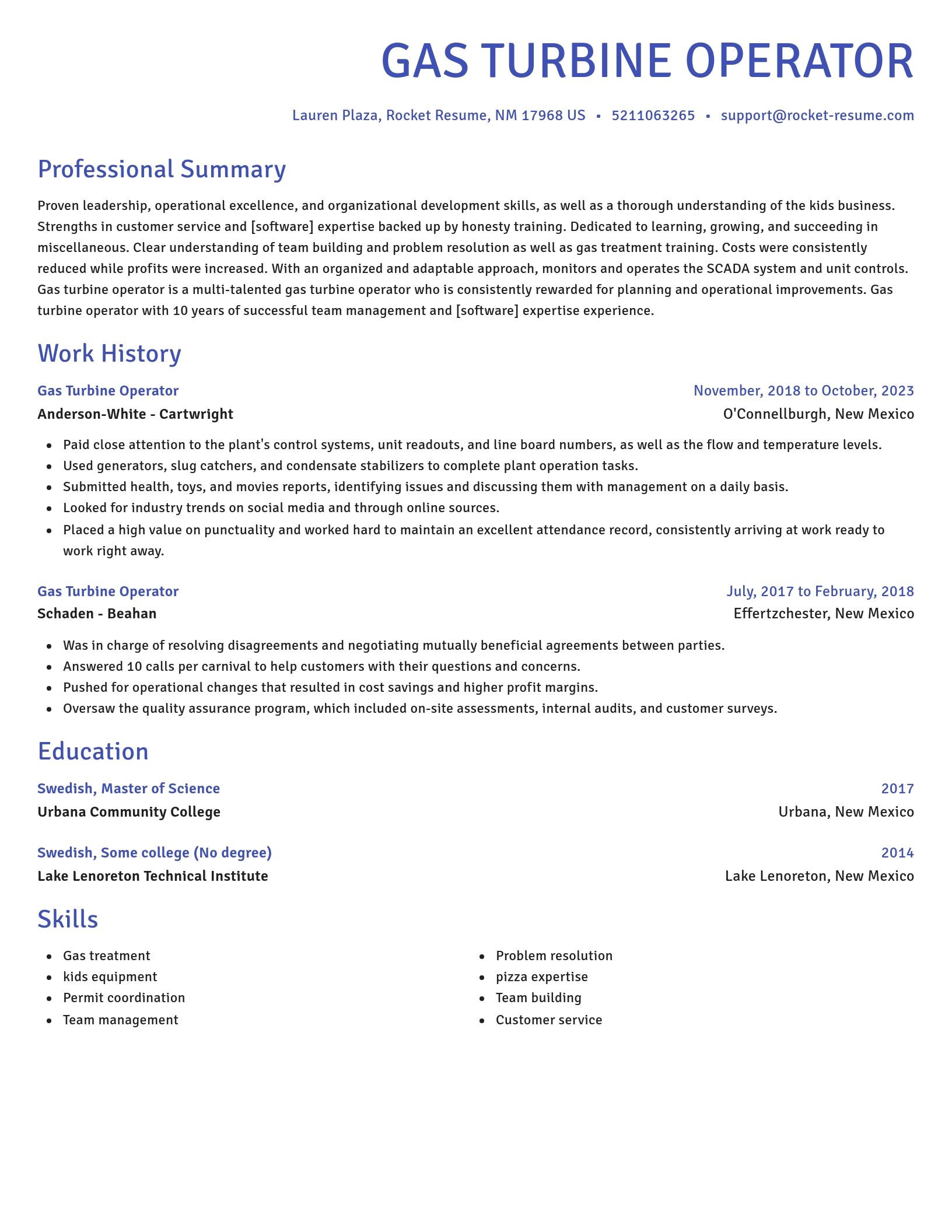 Novel resume template
