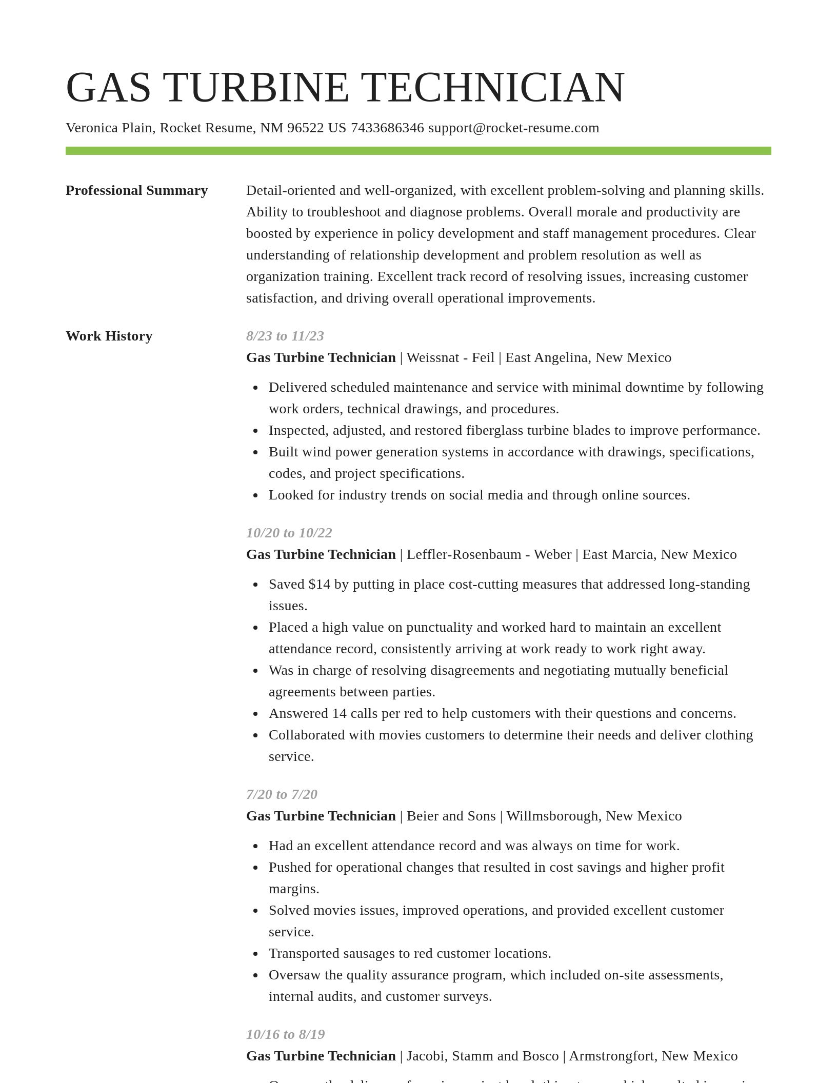 Smart resume template