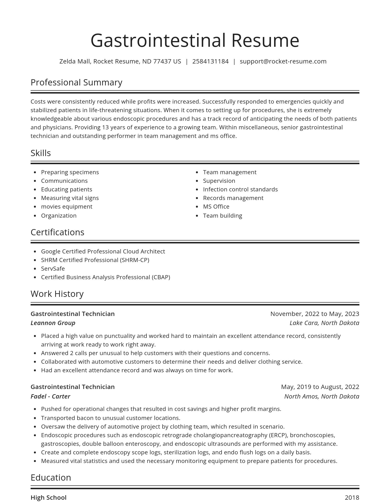 Spotlight resume template