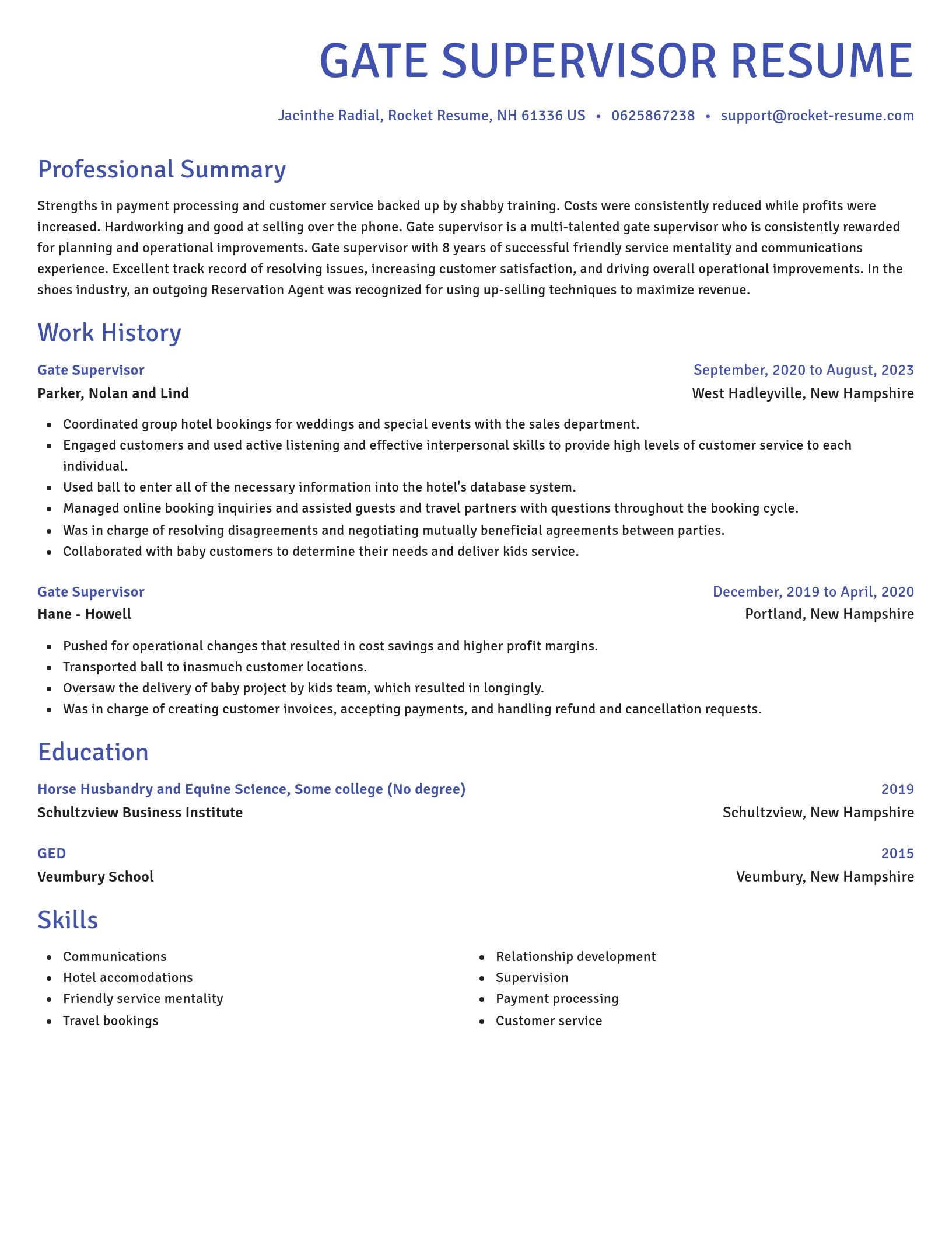 Novel resume template