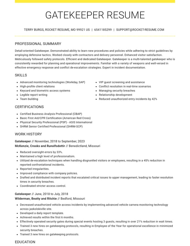 Grand resume template