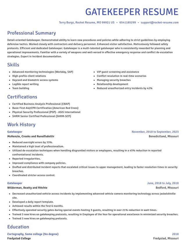 Novel resume template