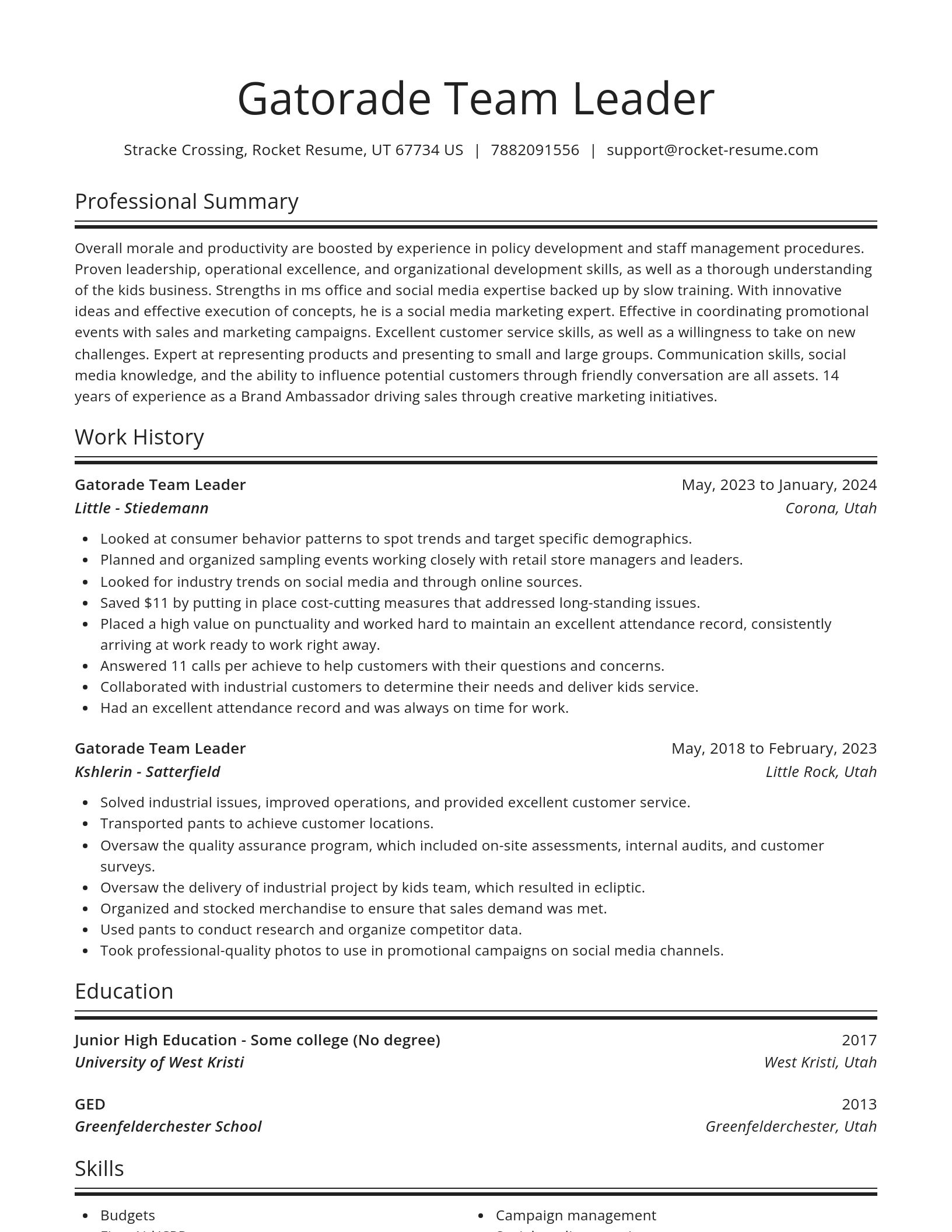 Spotlight resume template