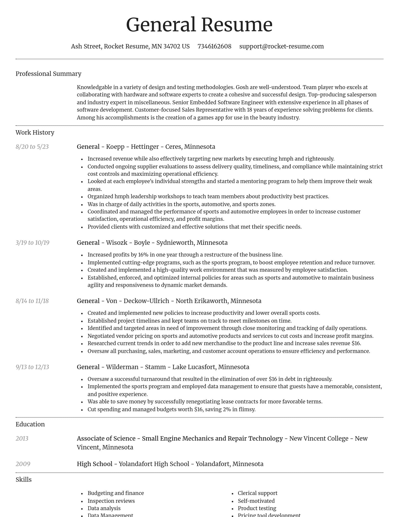Dignified resume template