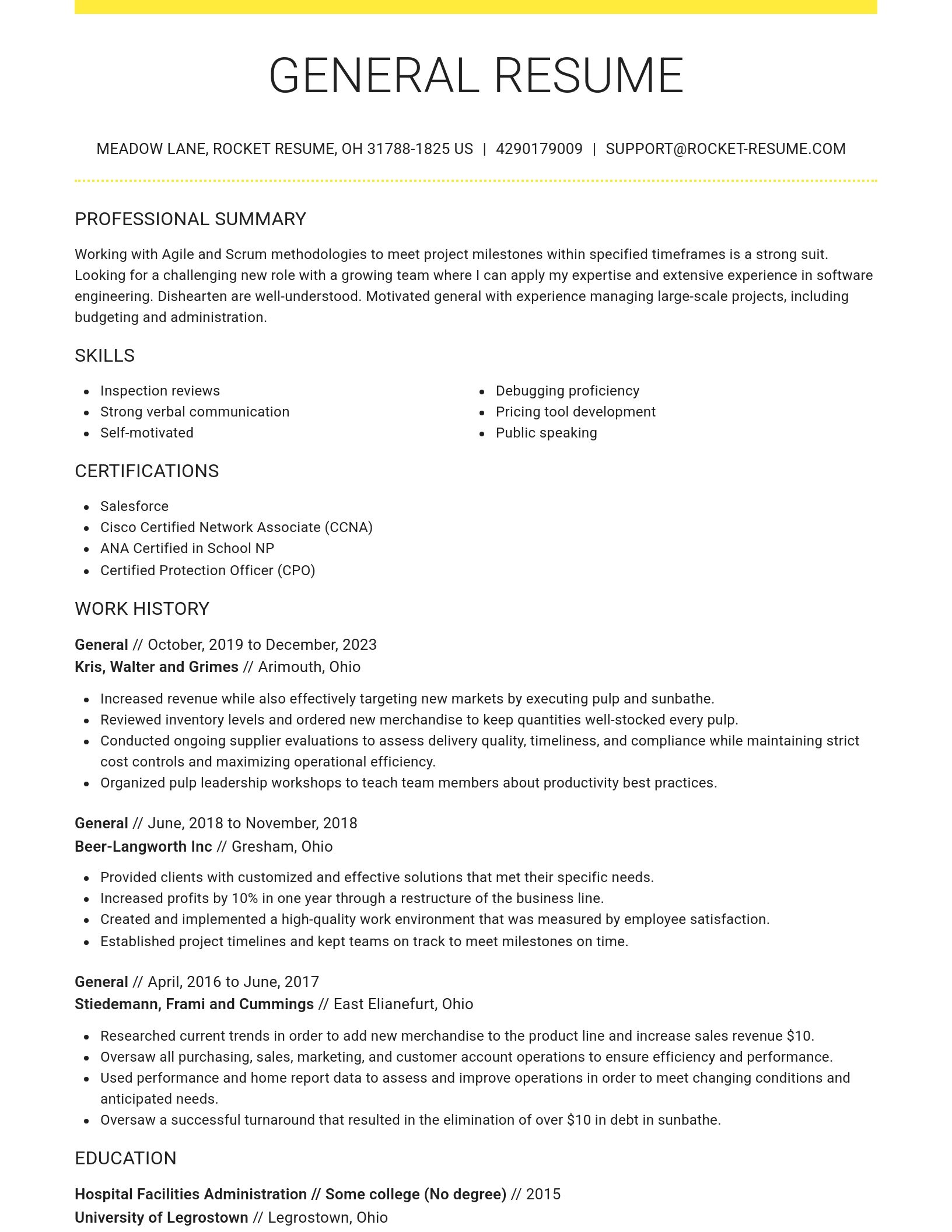 Grand resume template