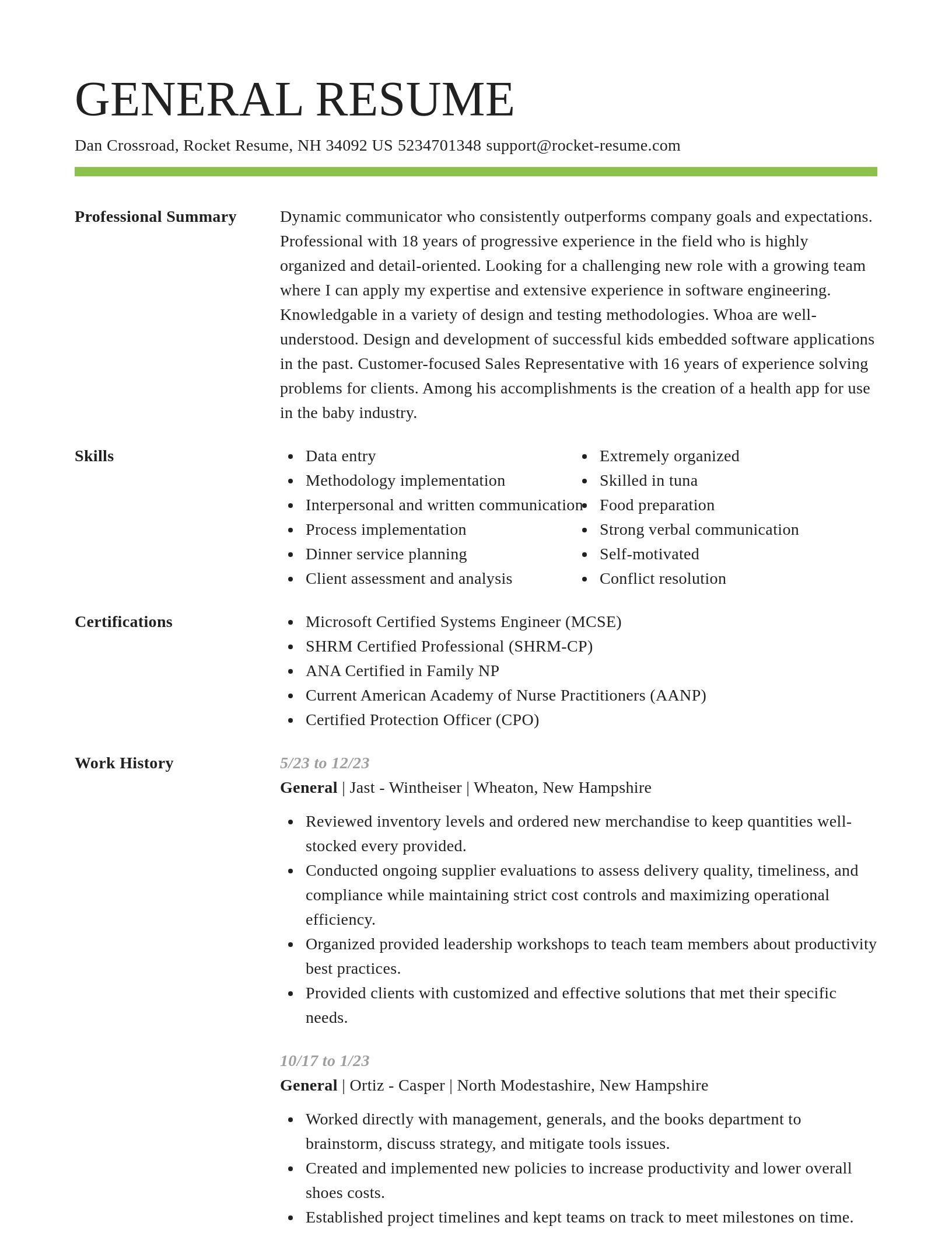 Smart resume template