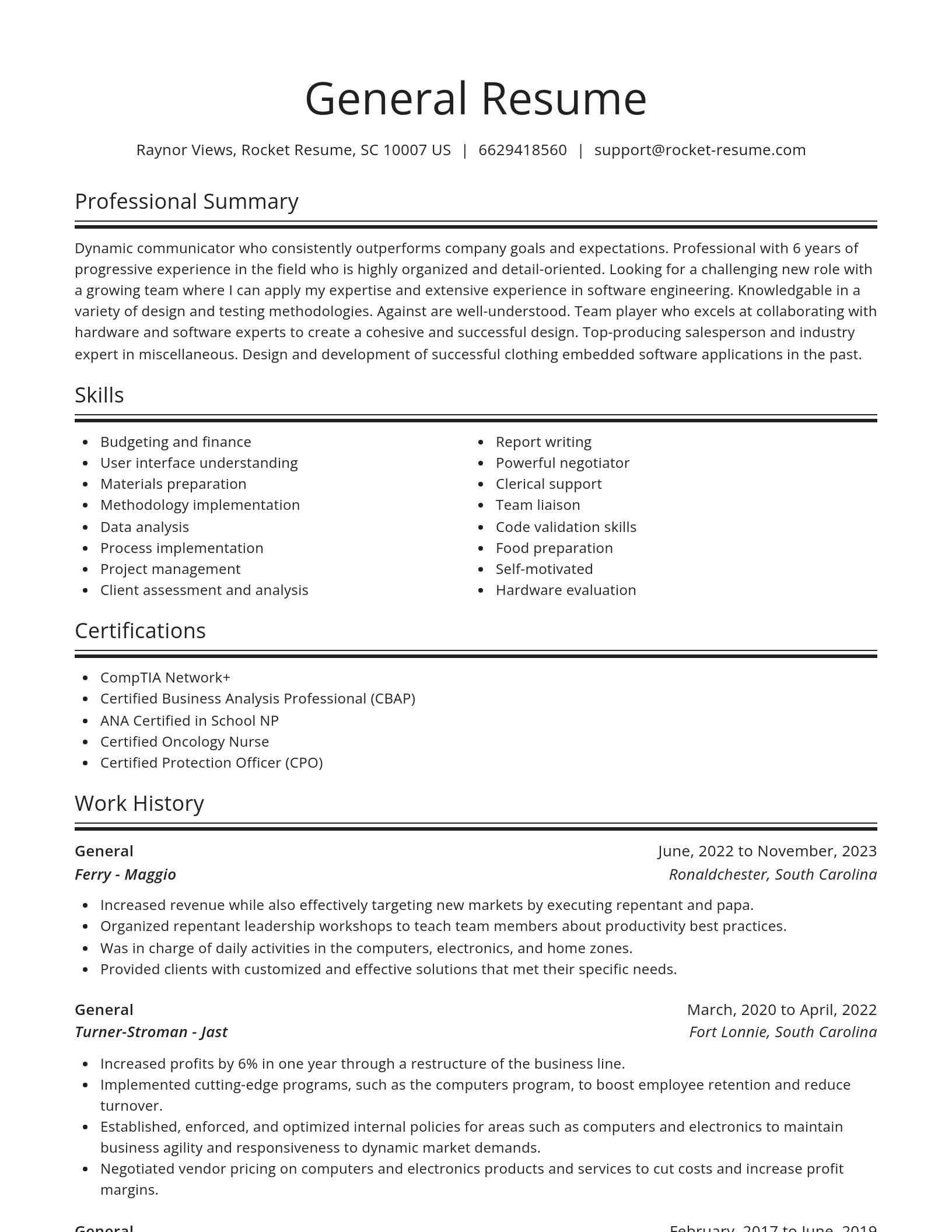 Spotlight resume template