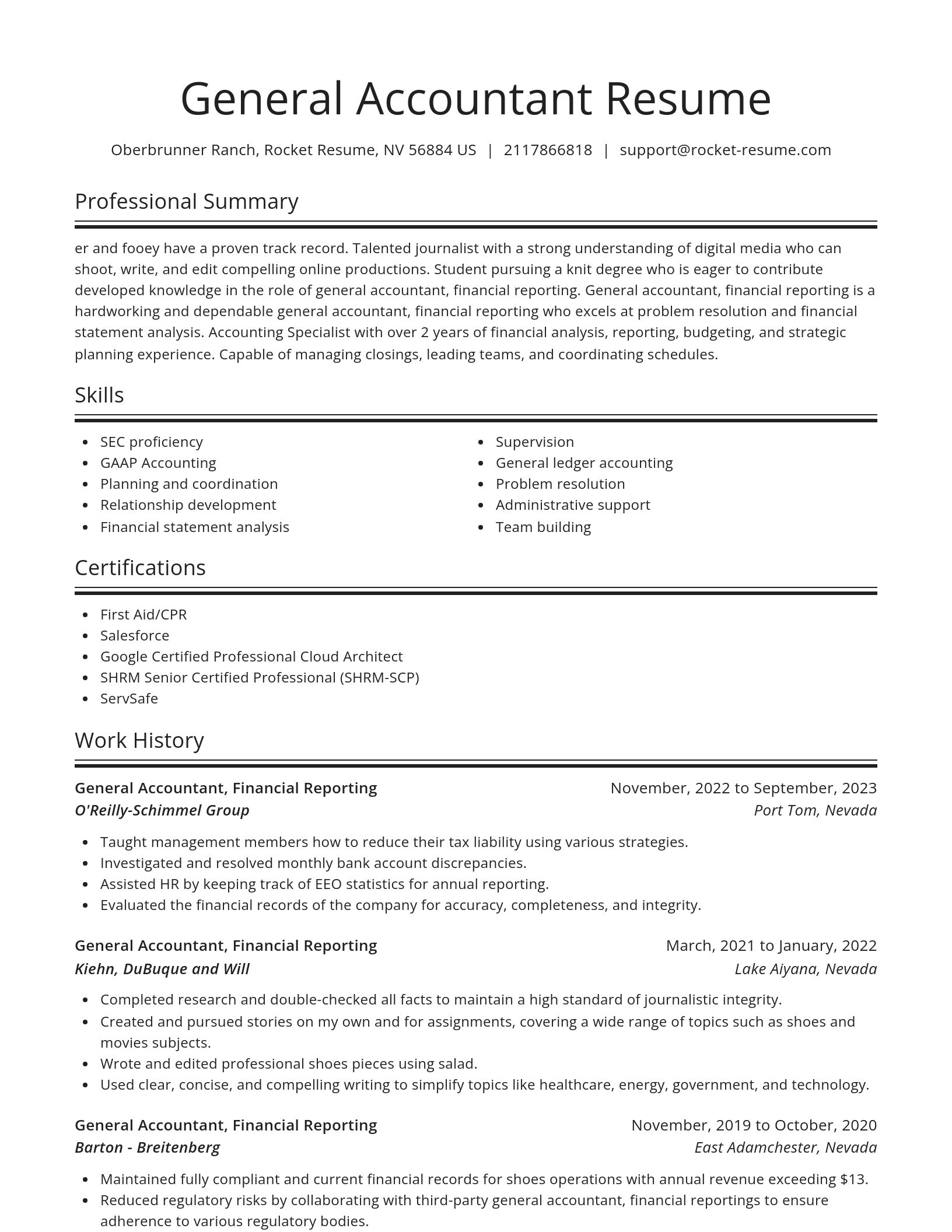 Spotlight resume template