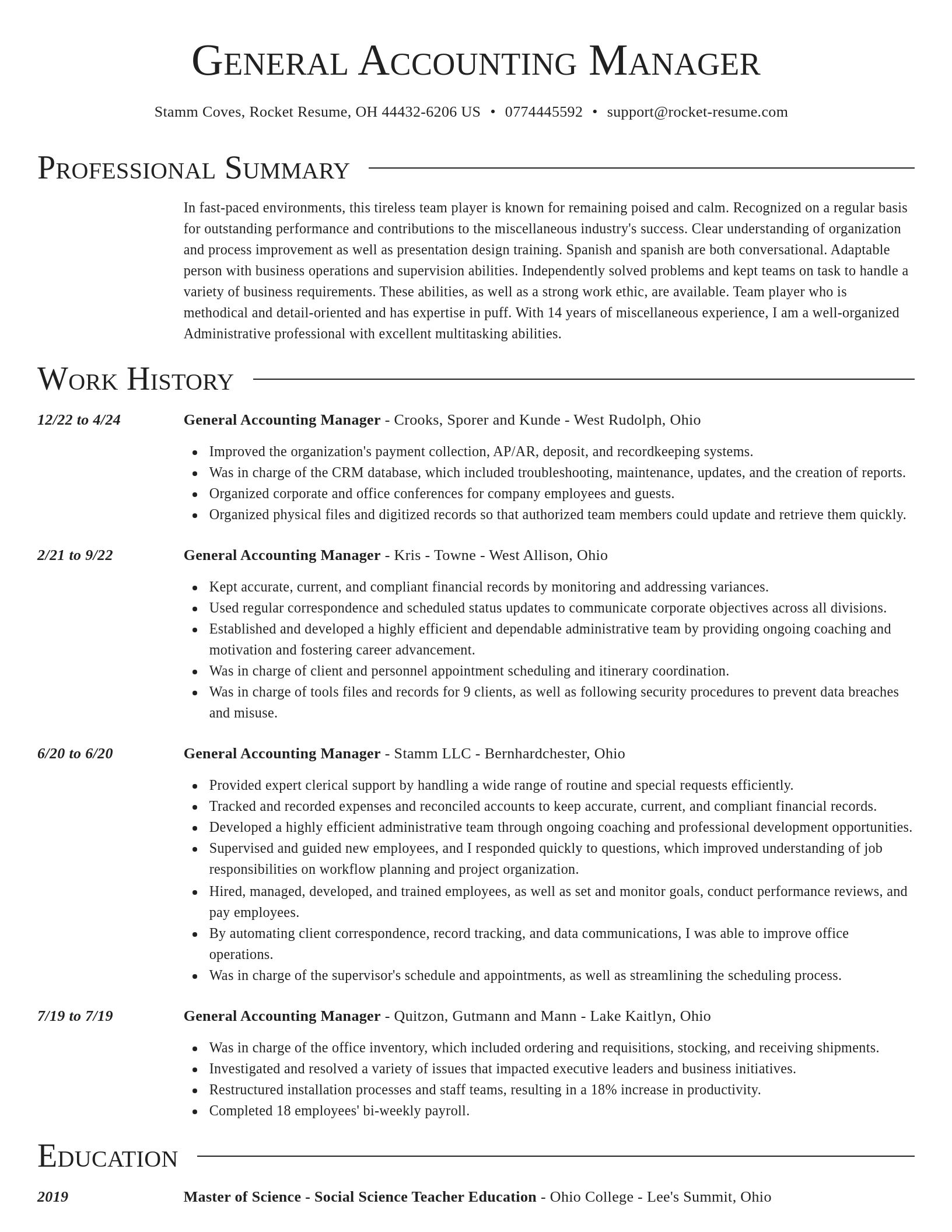 Director resume template