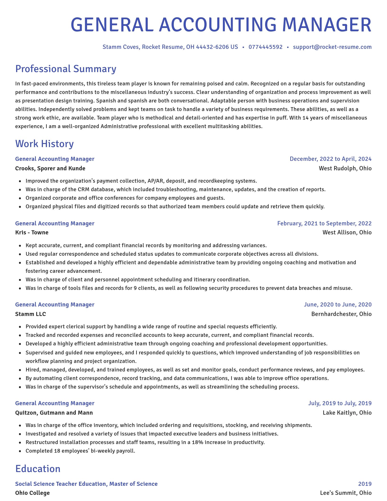 Novel resume template