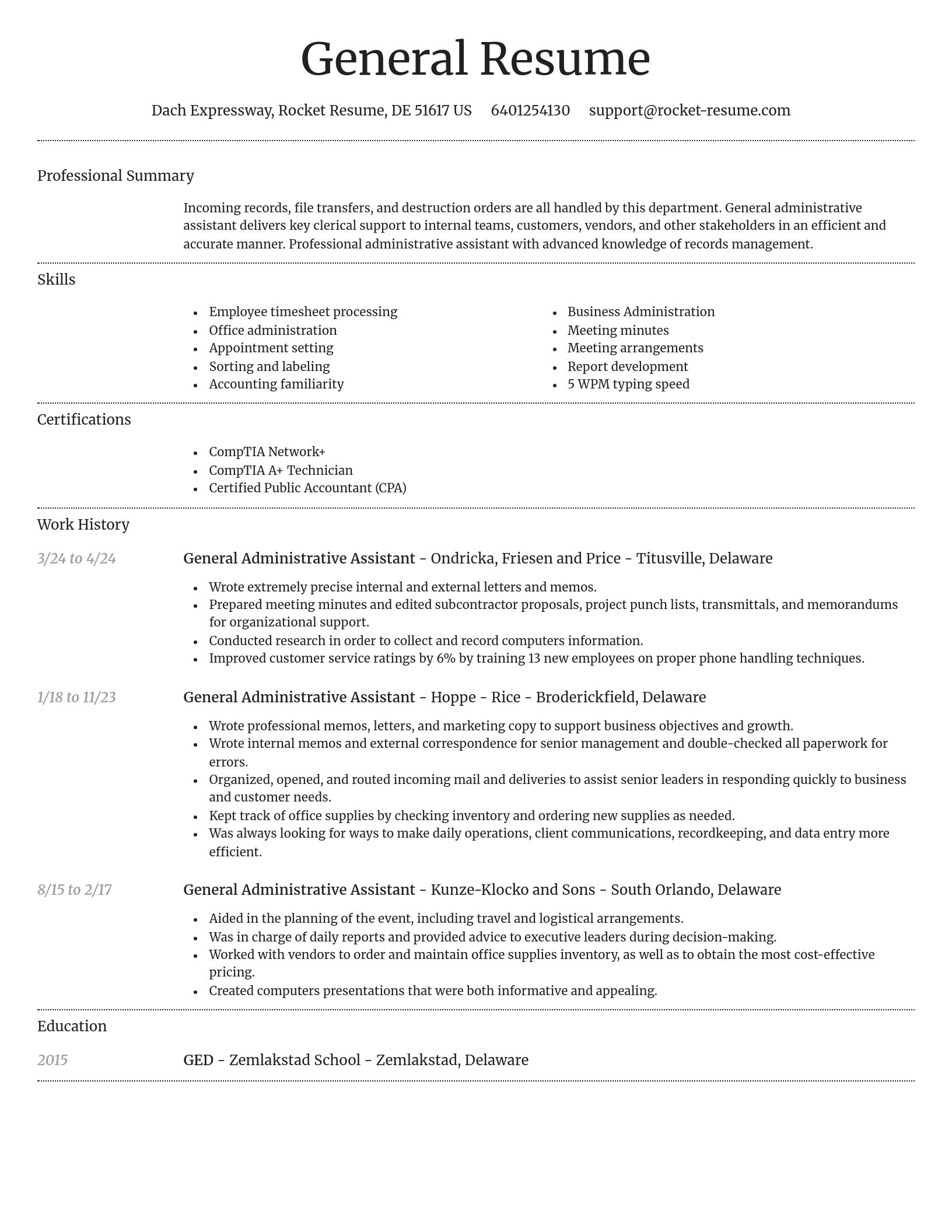 Dignified resume template