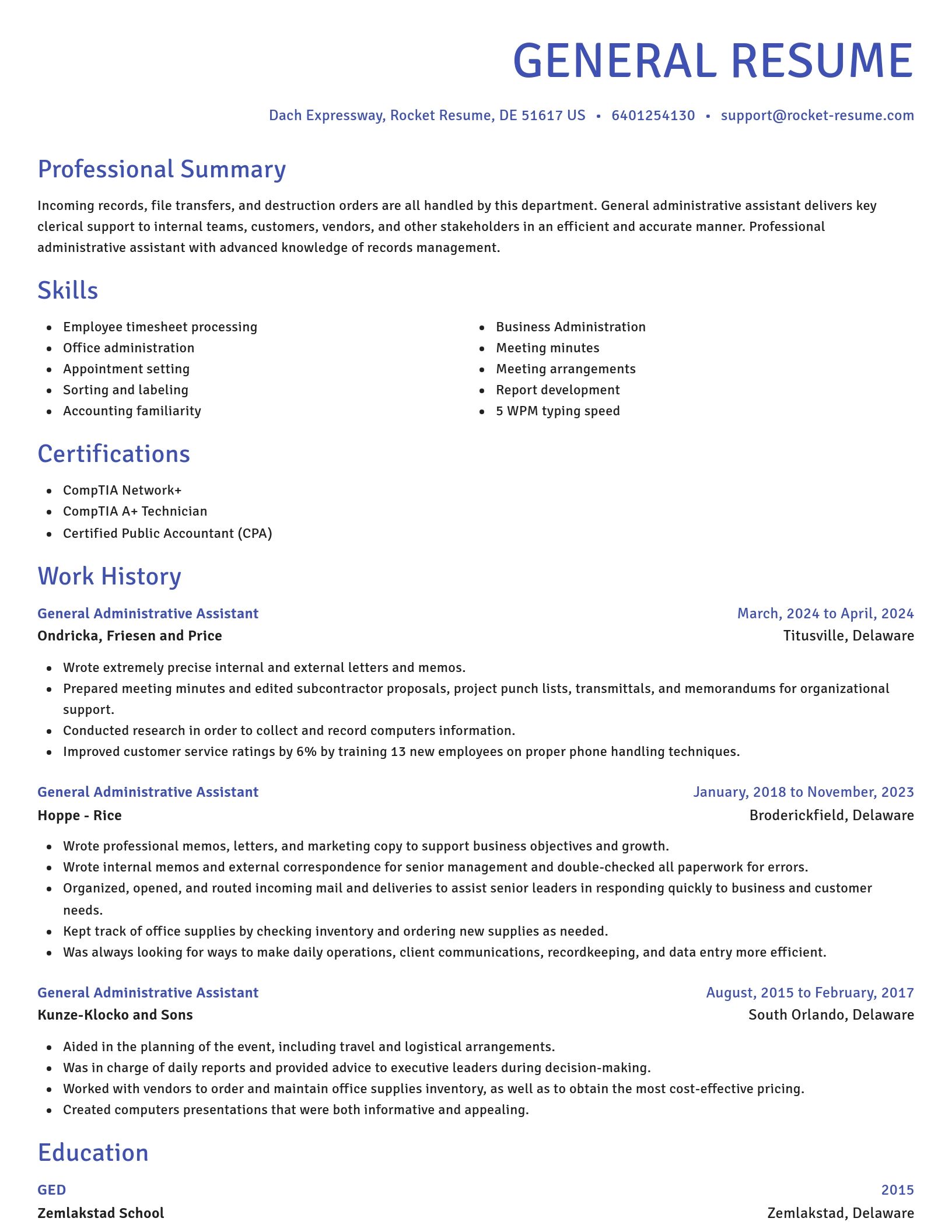 Novel resume template