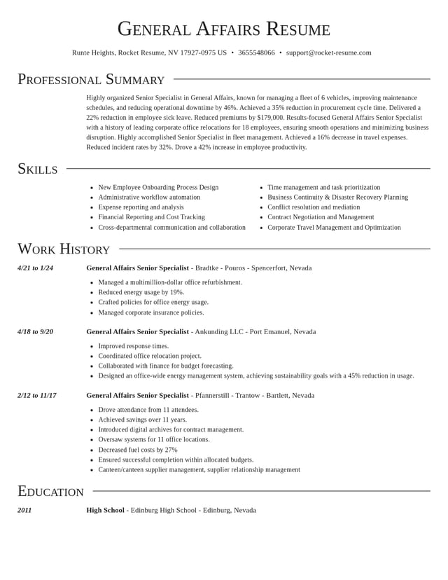Director resume template