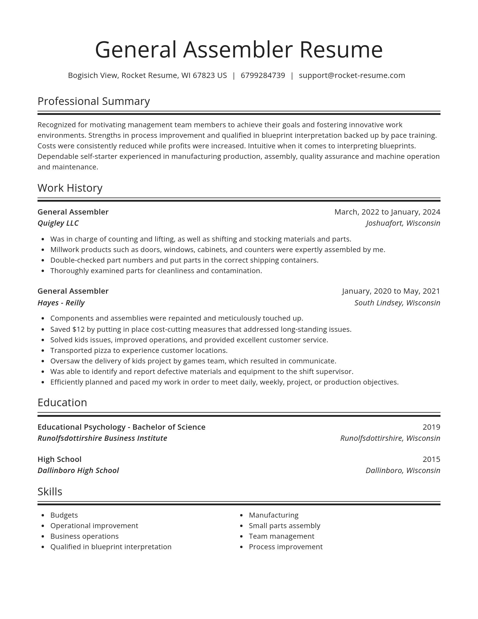 Spotlight resume template