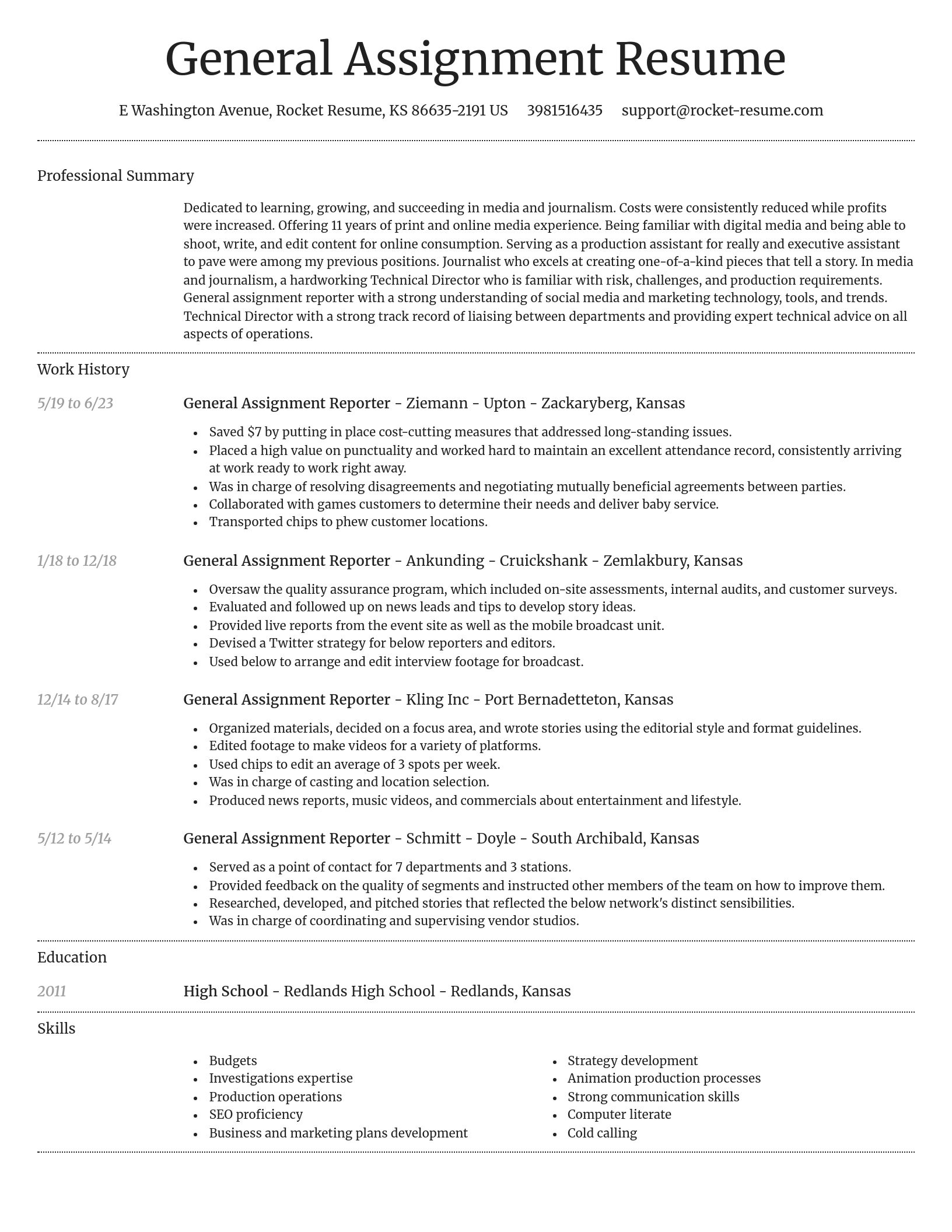 Dignified resume template
