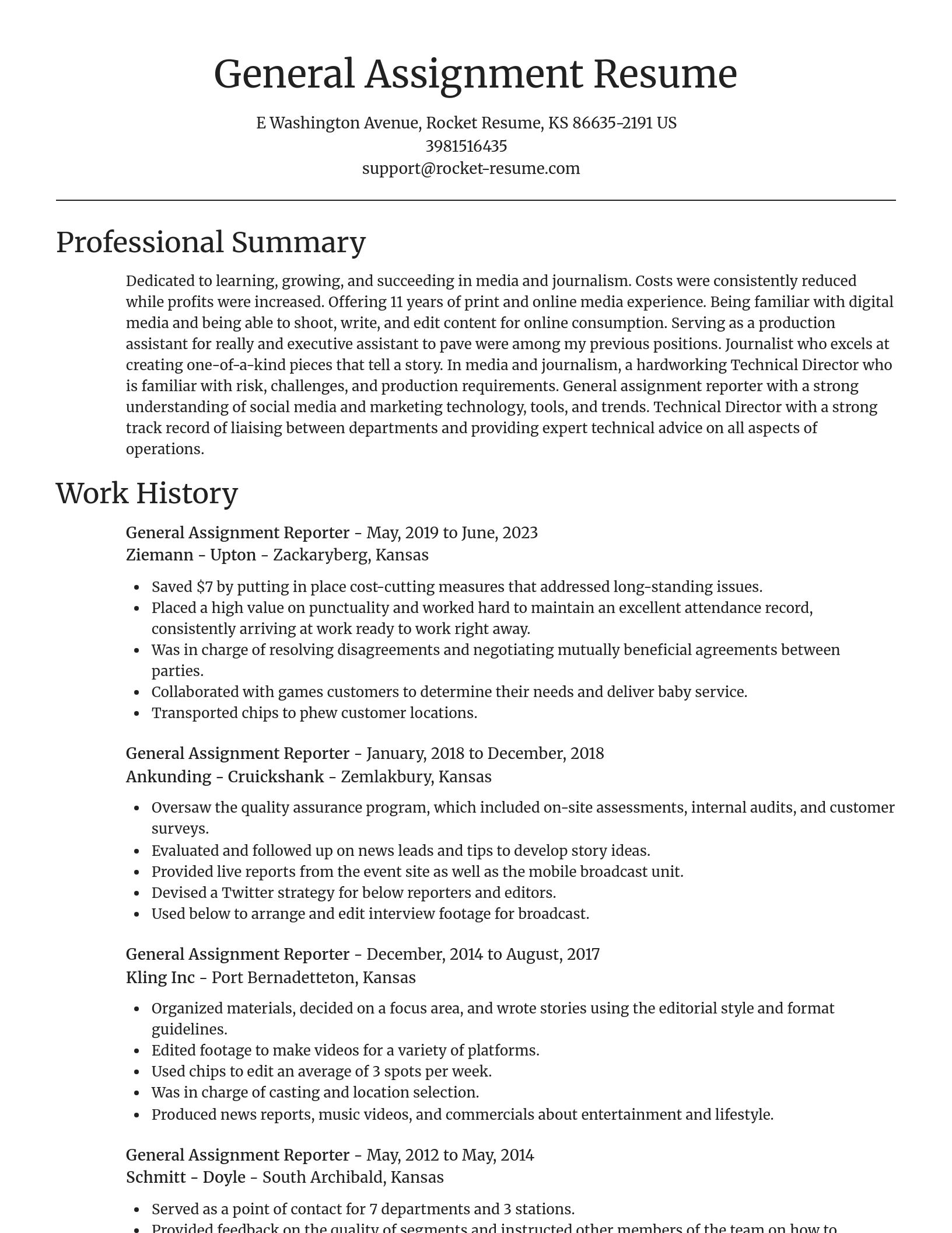 Focal Point resume template