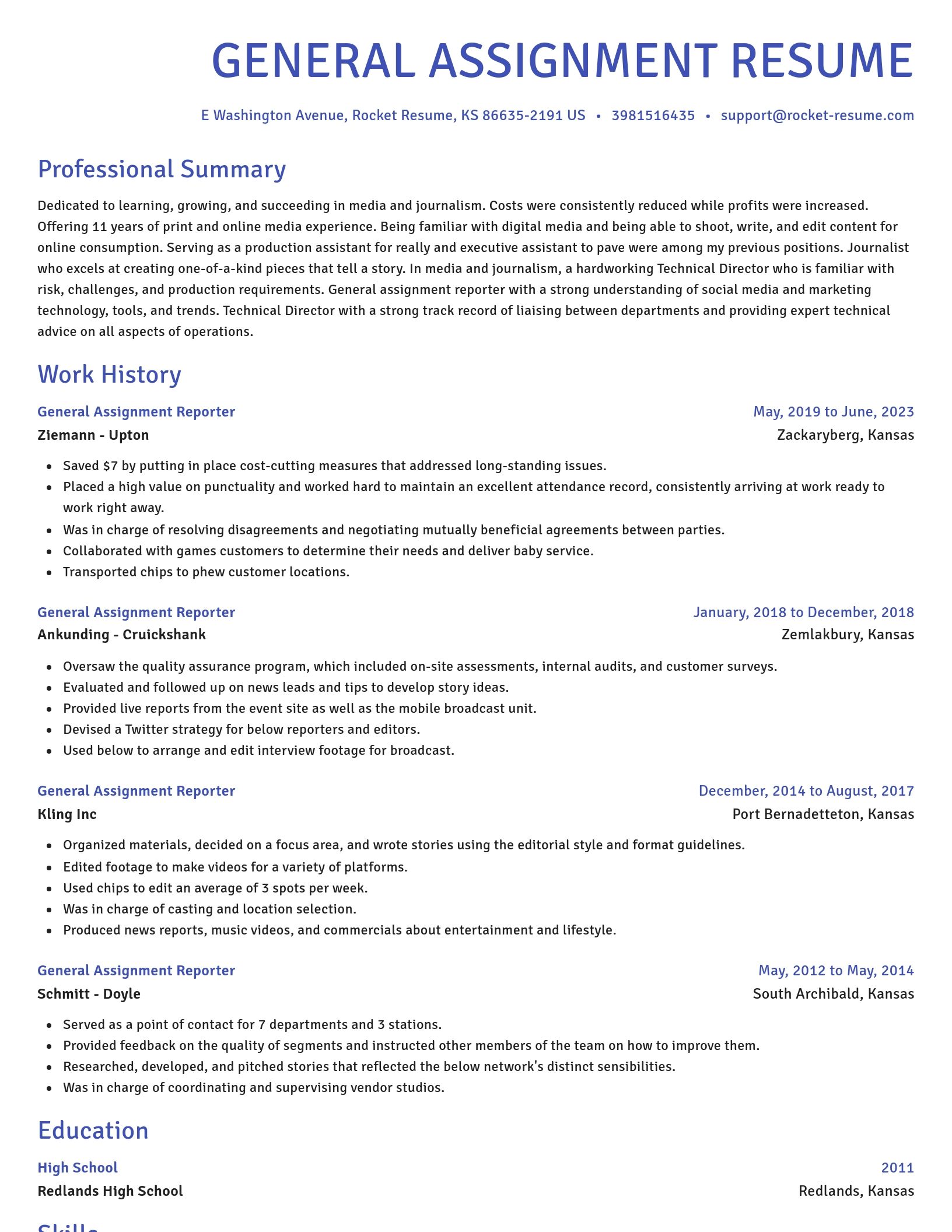 Novel resume template