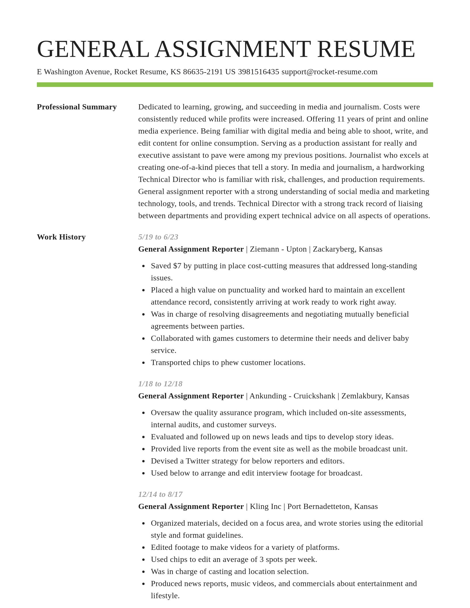 Smart resume template