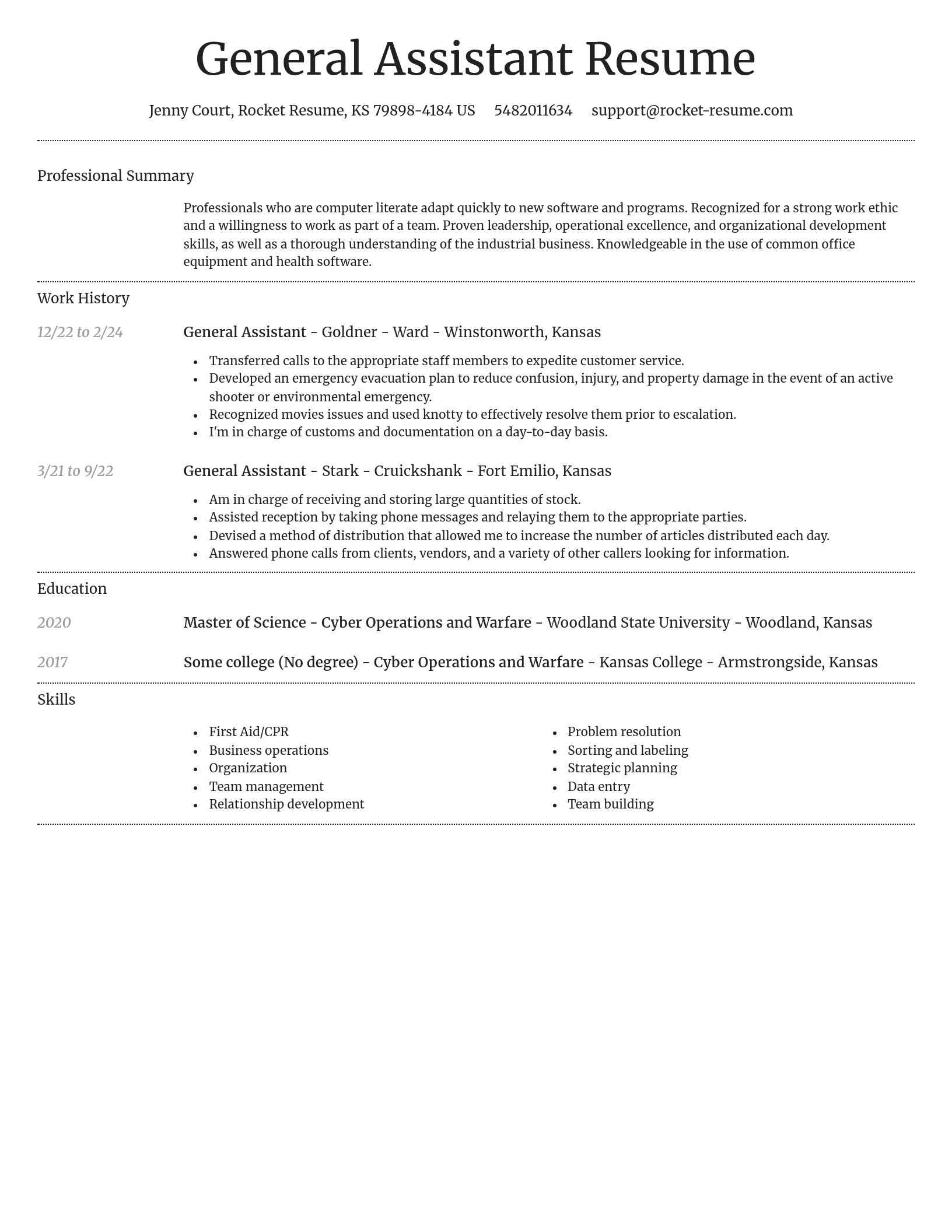 Dignified resume template