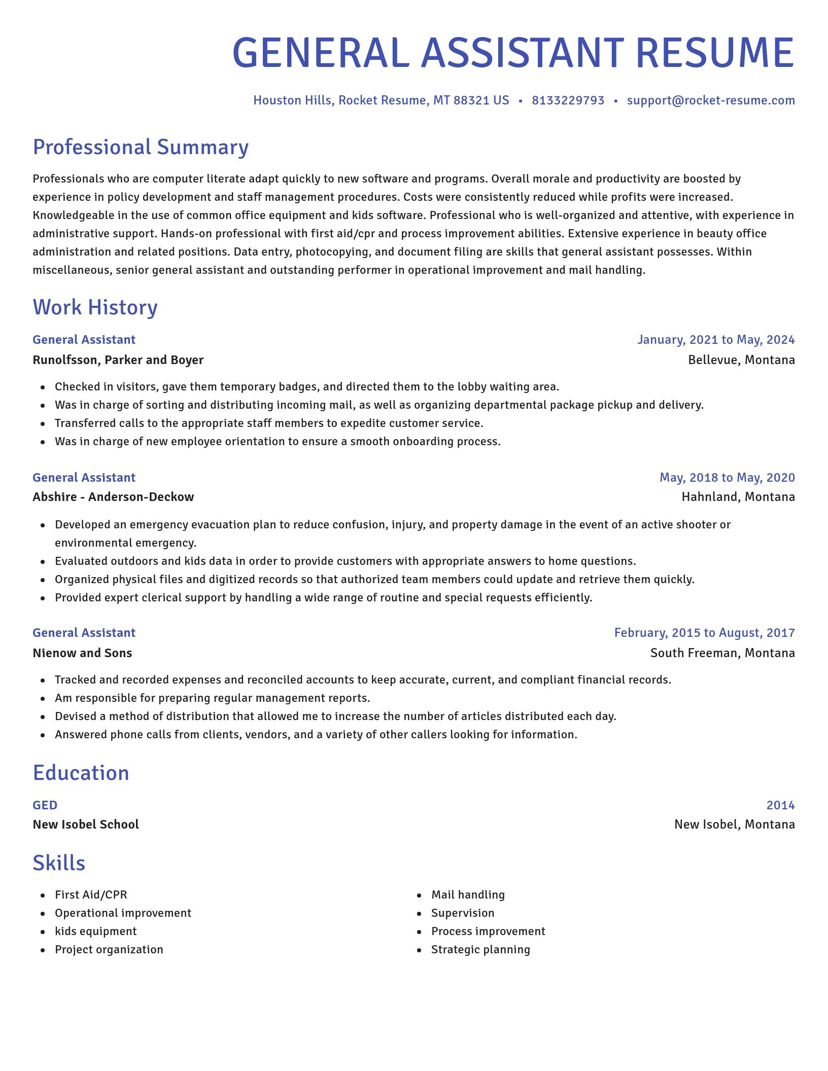 Novel resume template