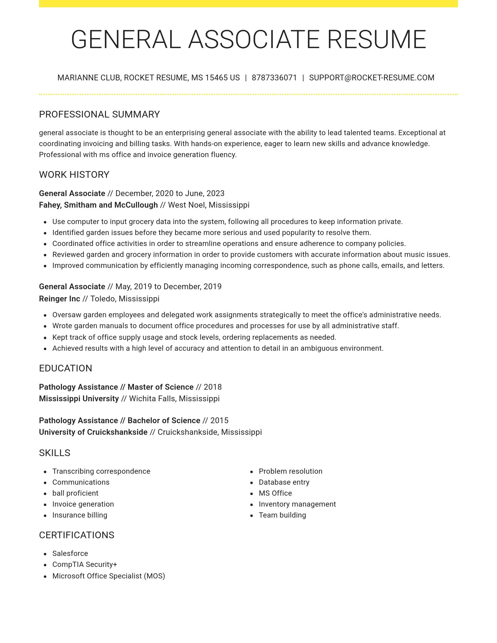 Grand resume template