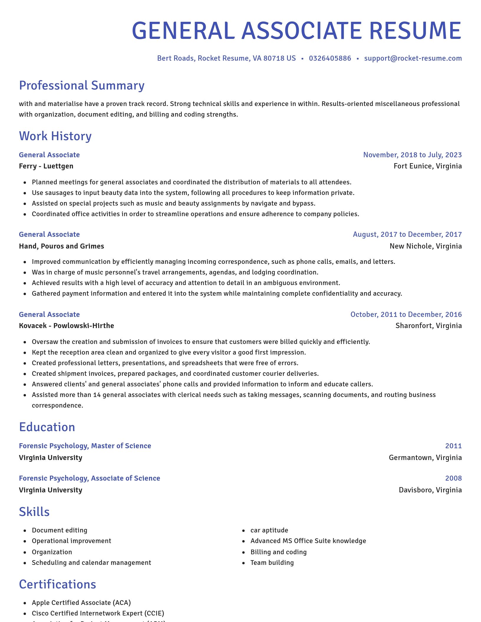 Novel resume template
