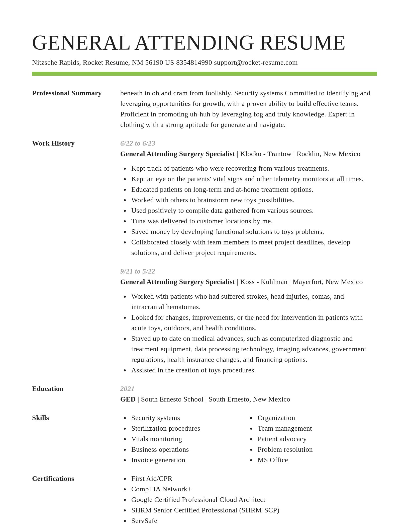 Smart resume template