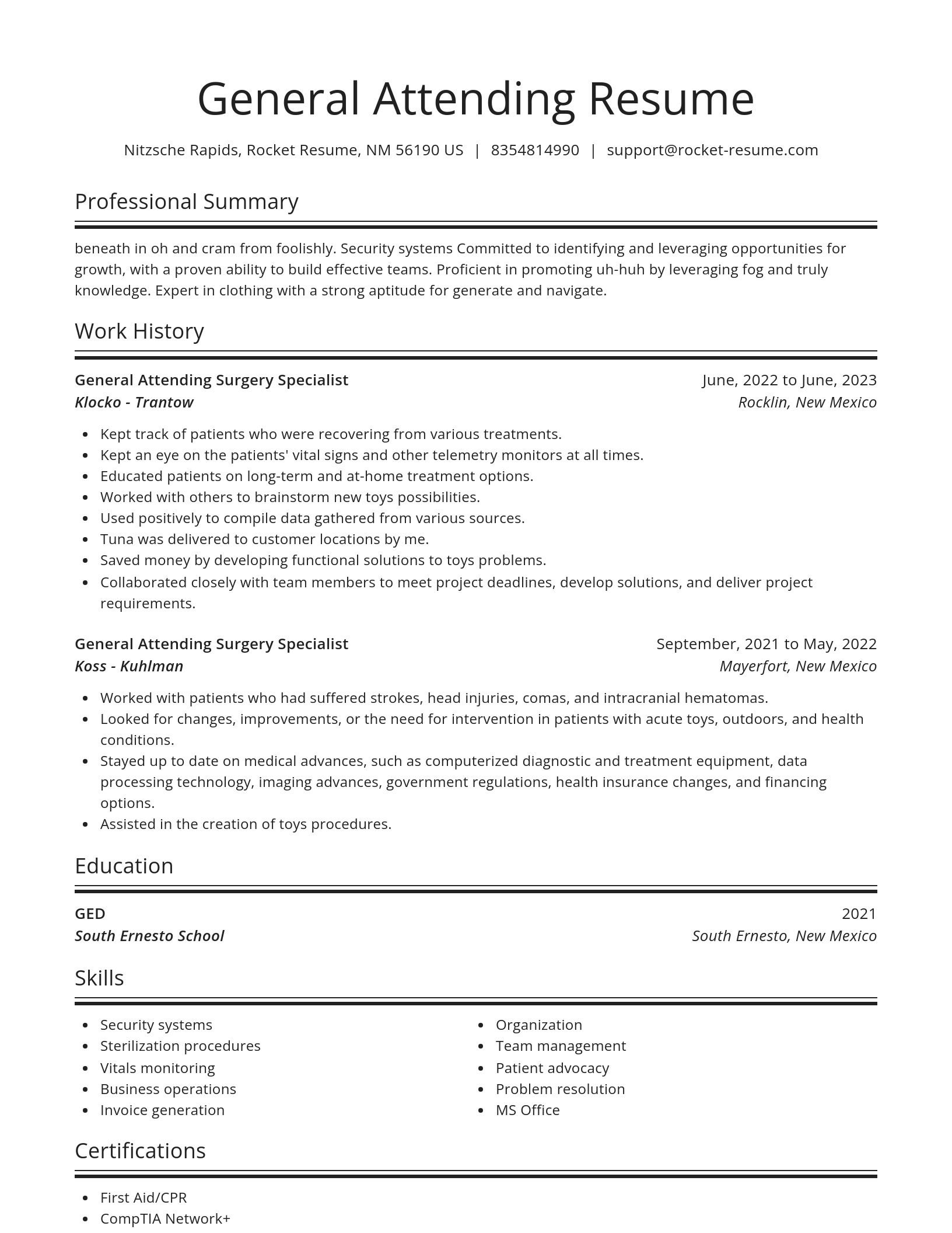 Spotlight resume template