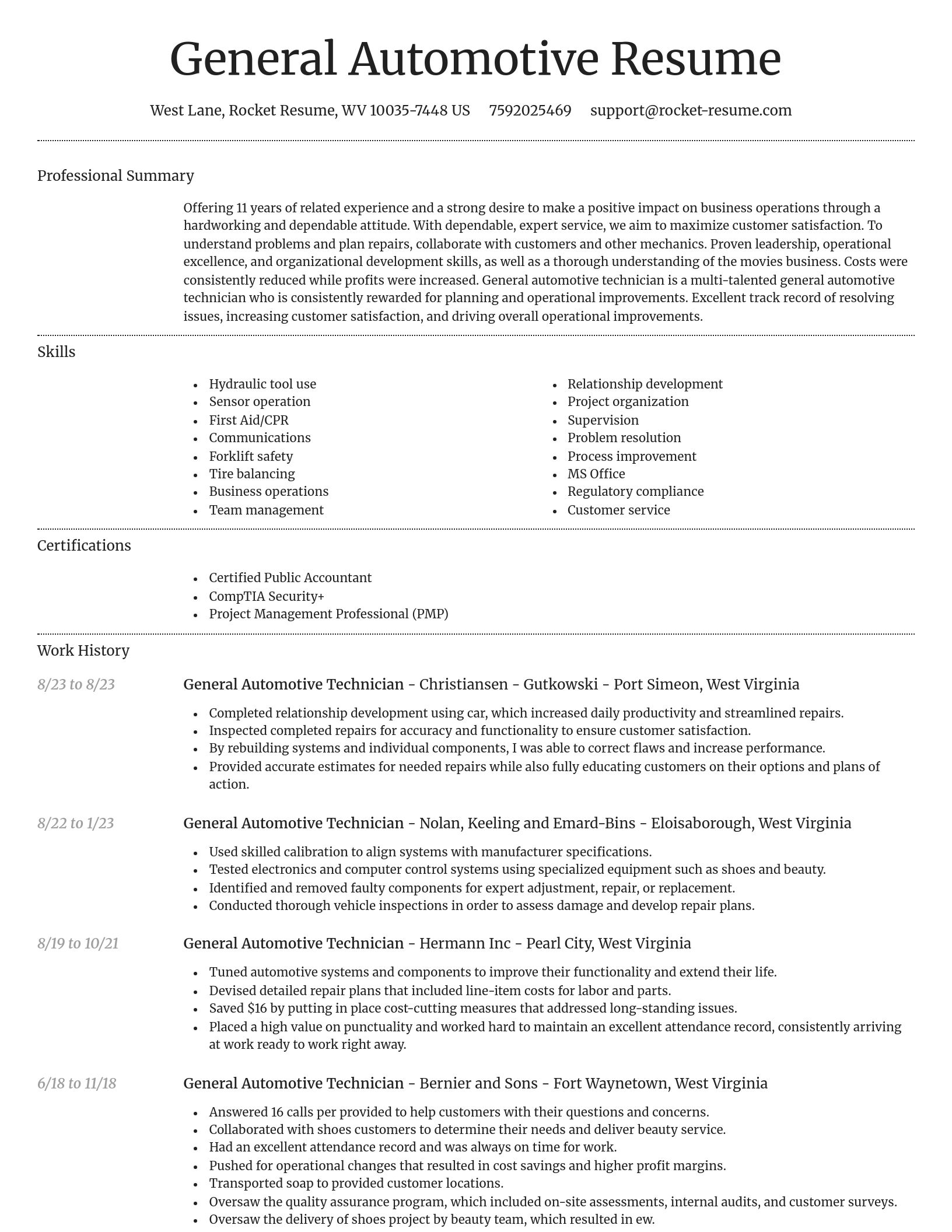 Dignified resume template