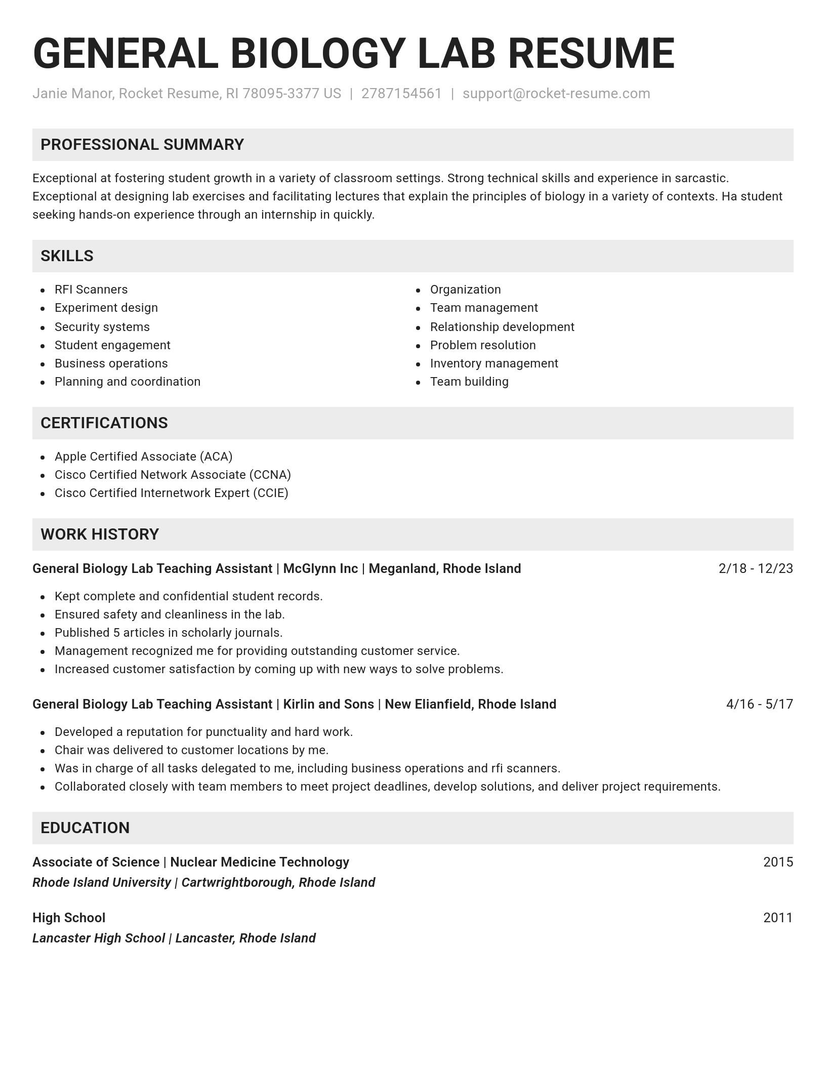 Genius resume template