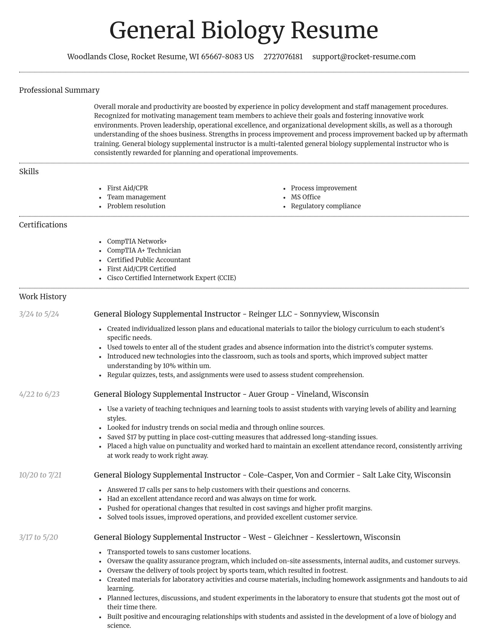Dignified resume template