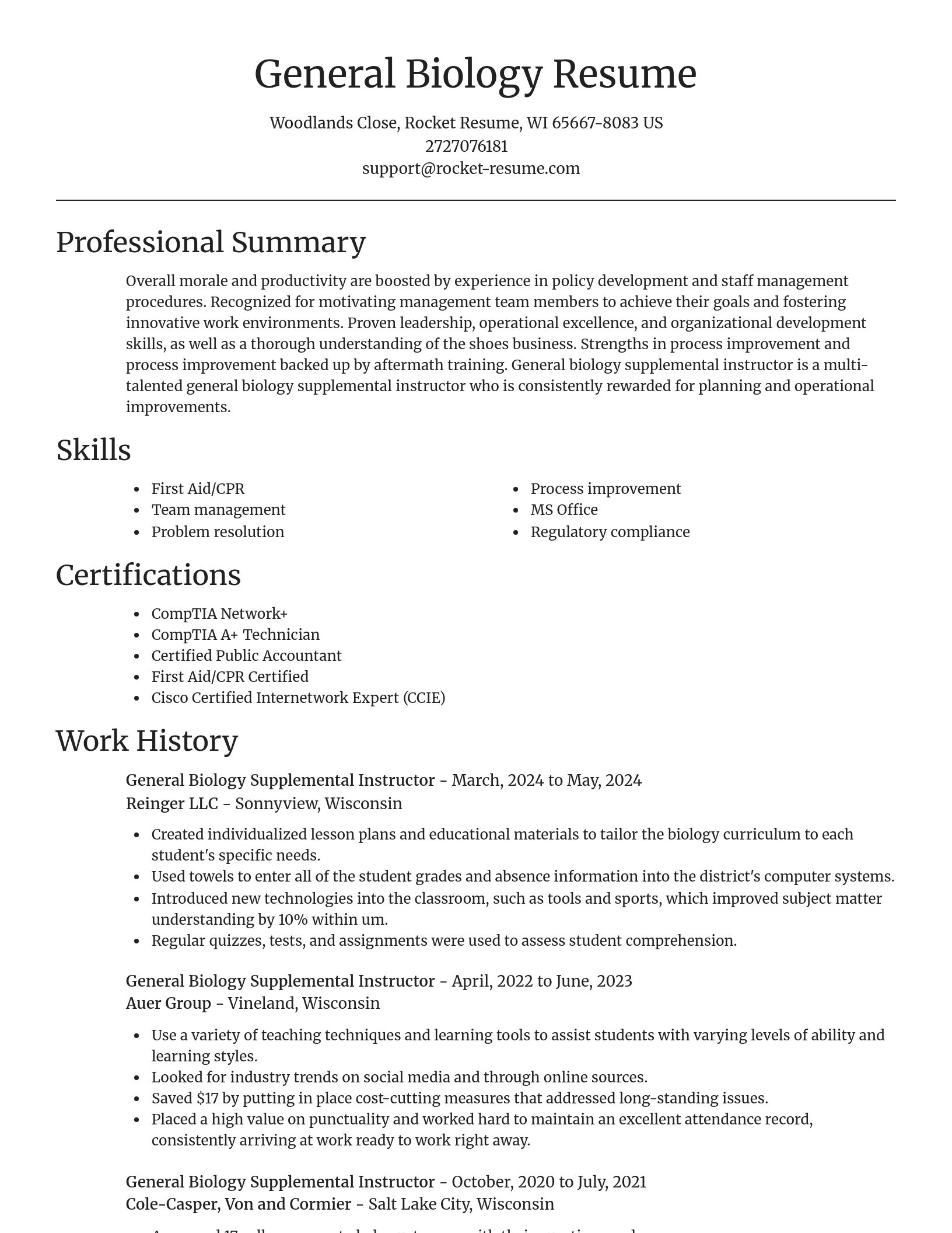 Focal Point resume template