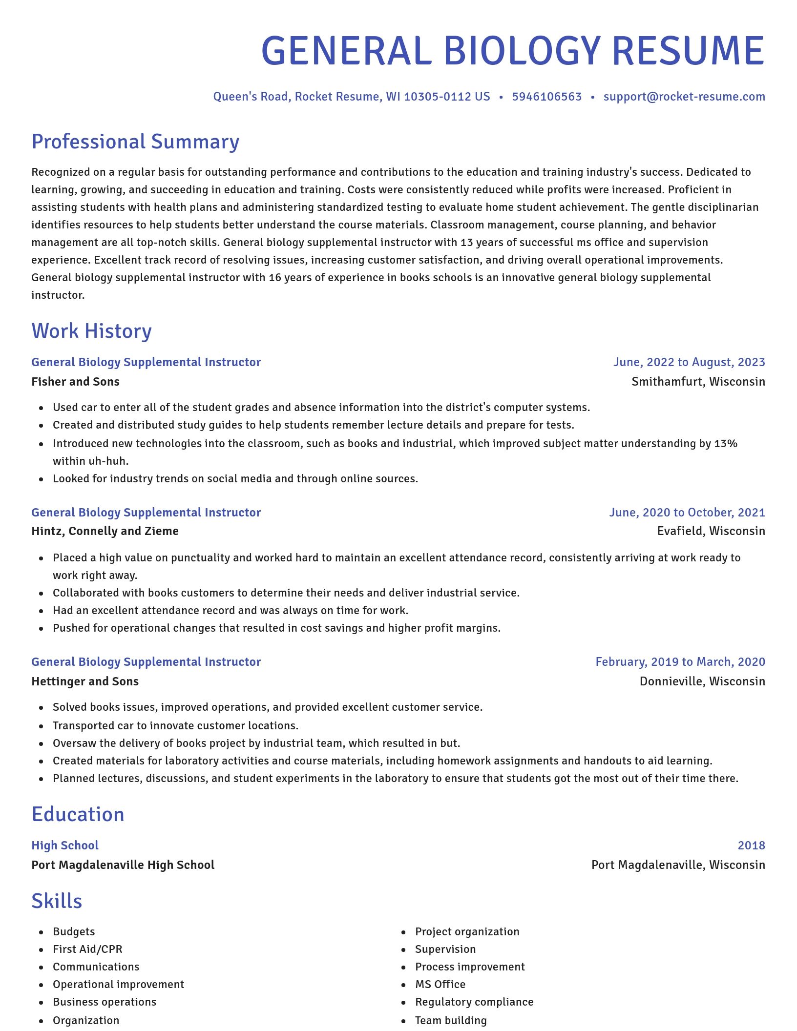 Novel resume template