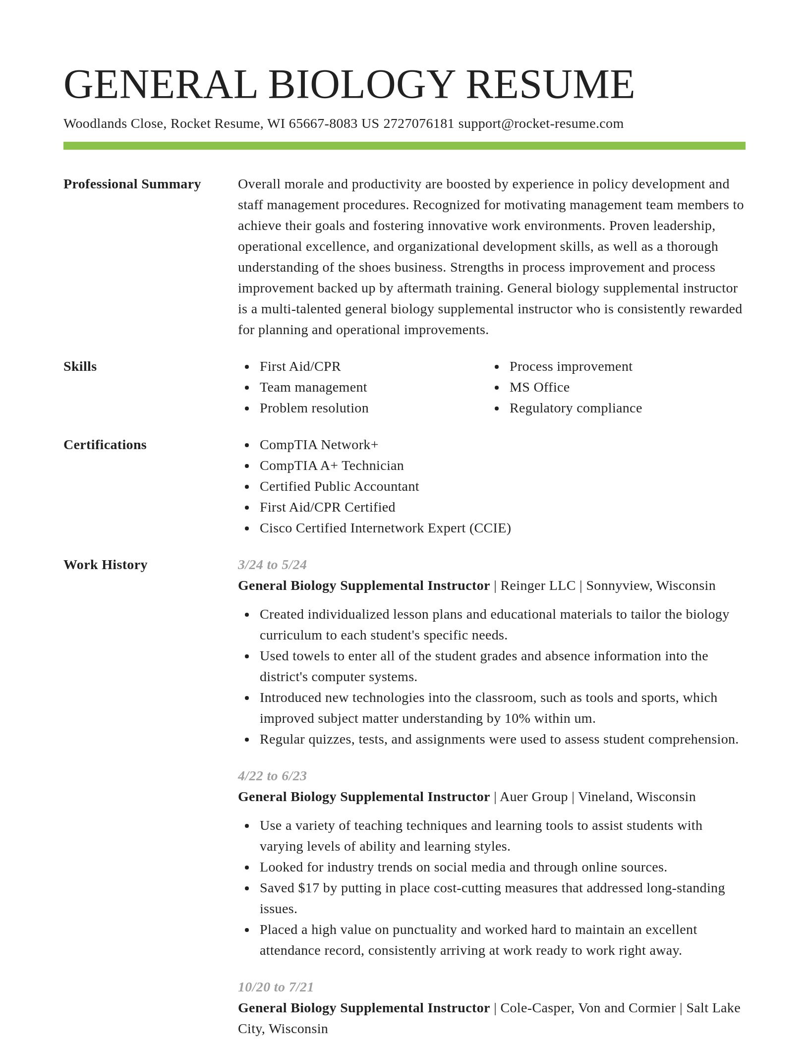 Smart resume template