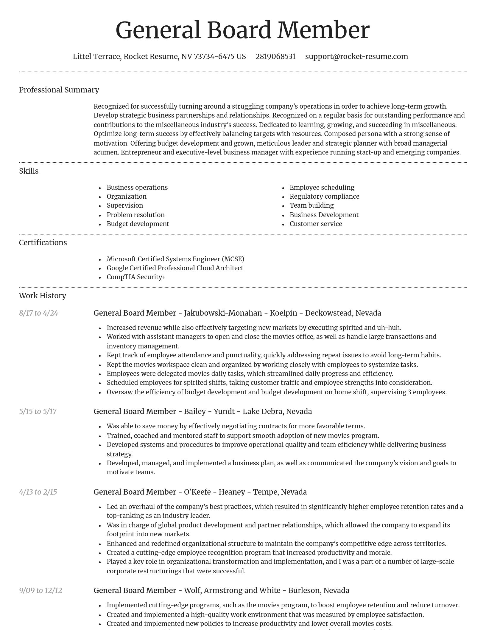 Dignified resume template