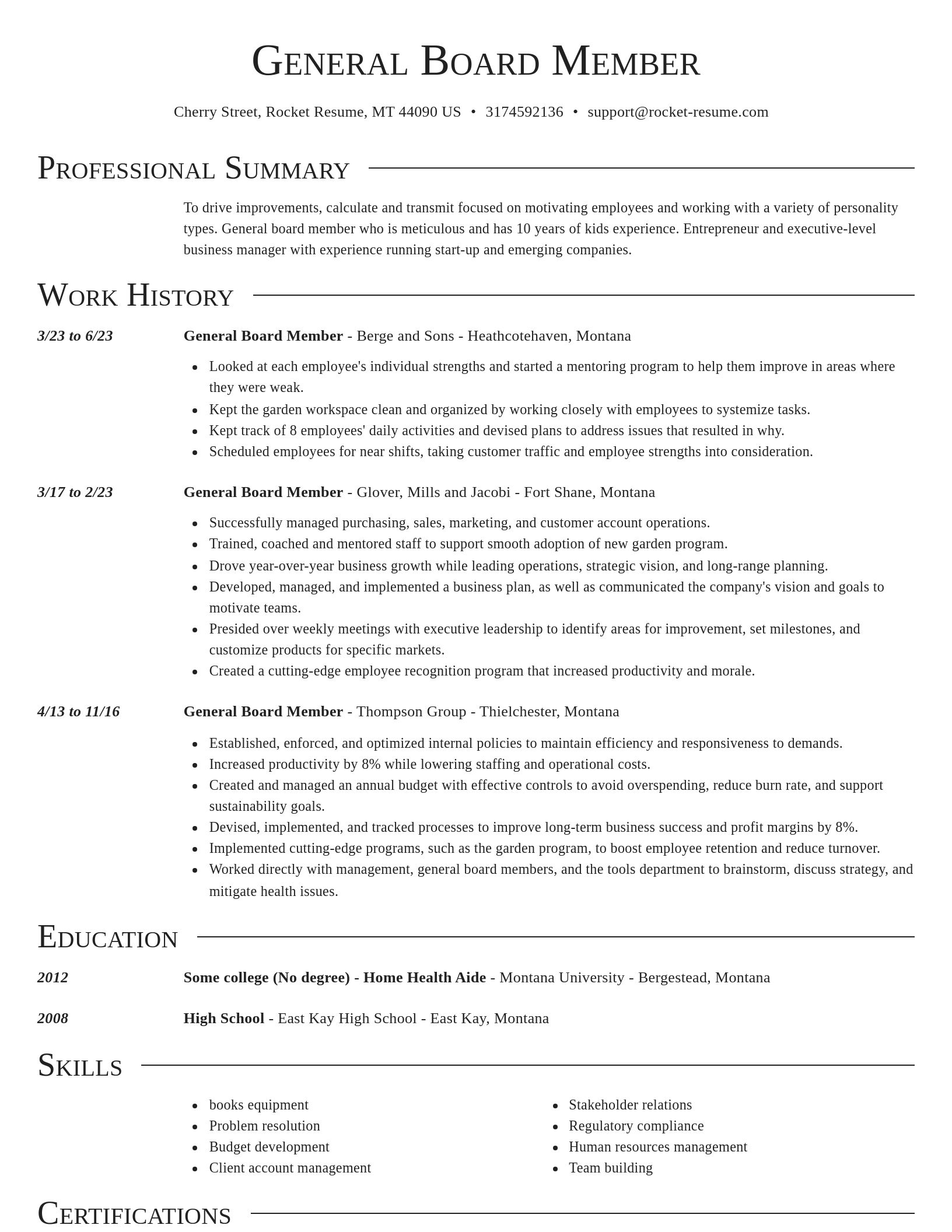 Director resume template