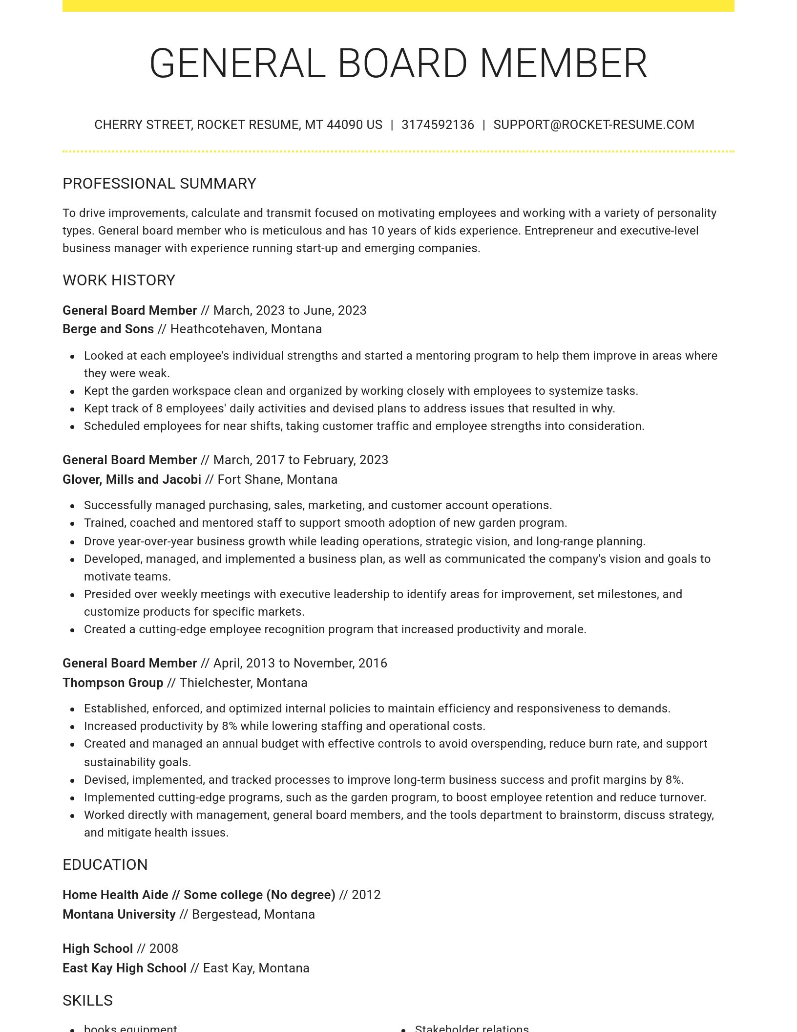 Grand resume template