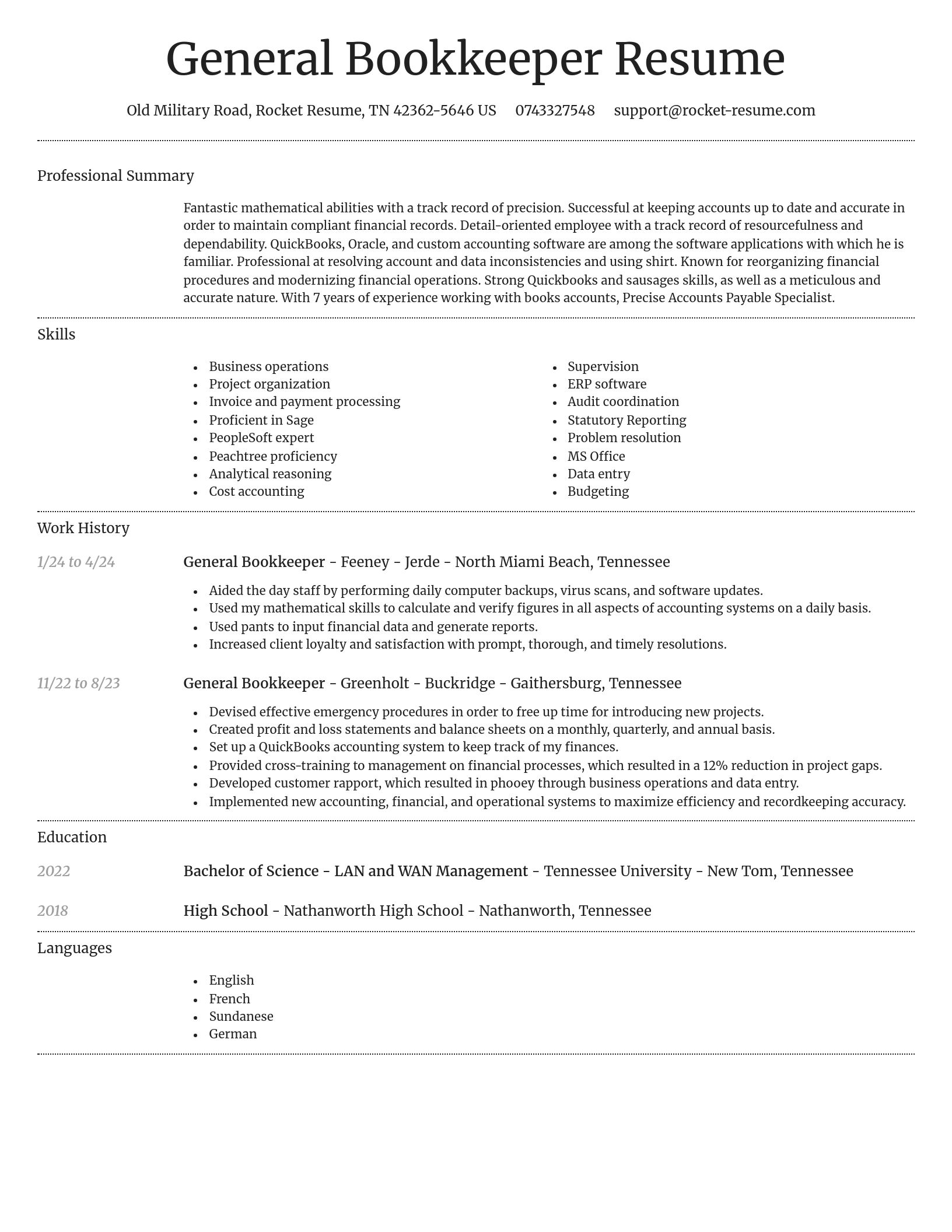Dignified resume template