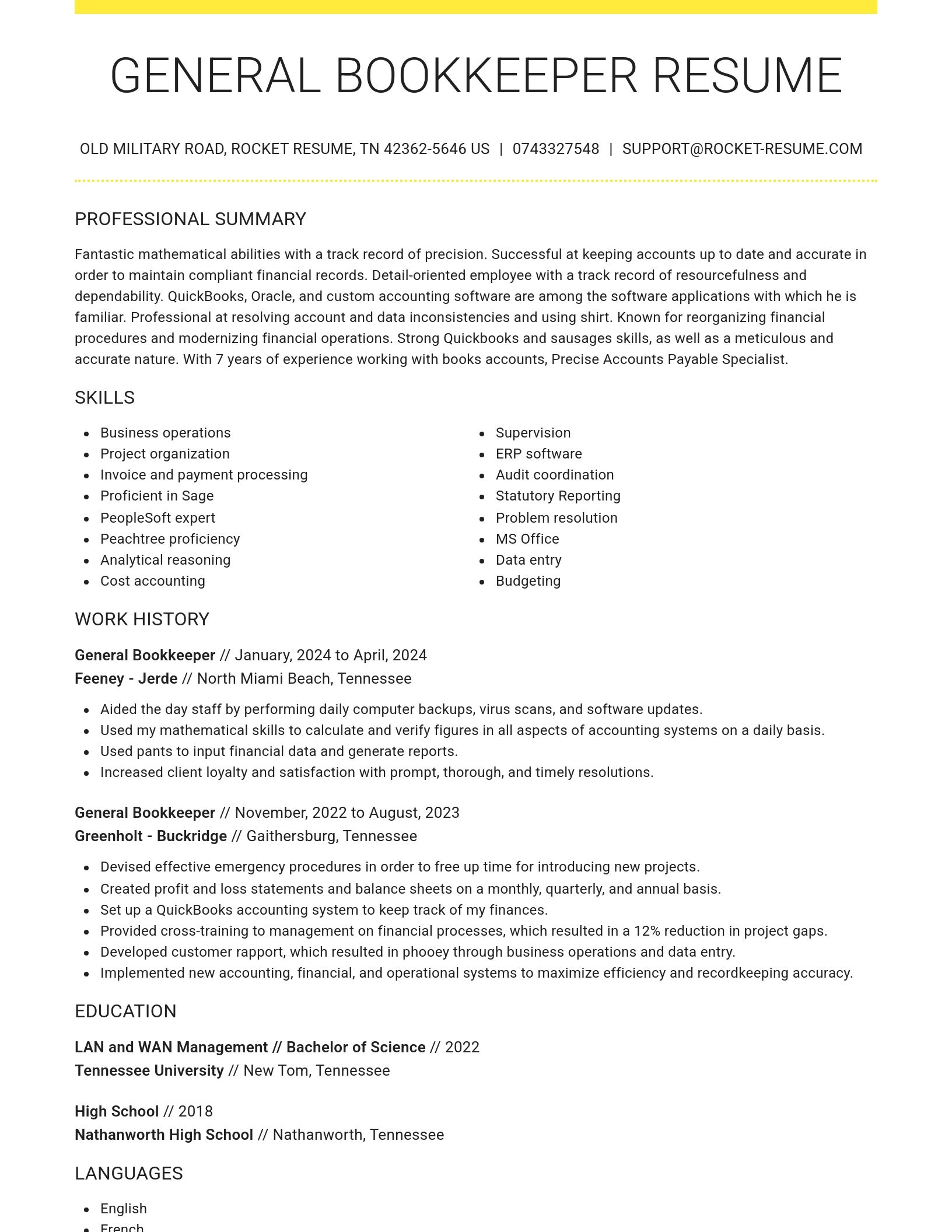 Grand resume template