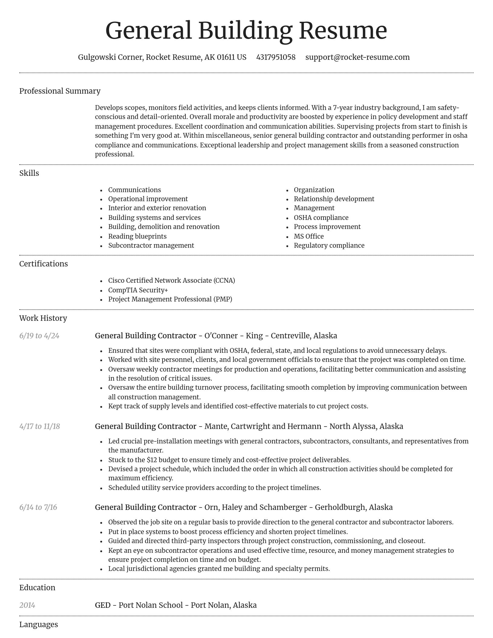 Dignified resume template
