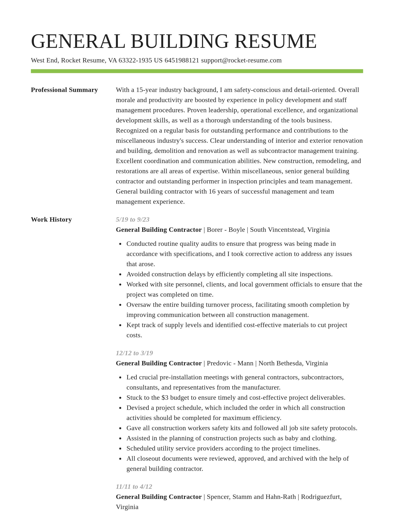 Smart resume template