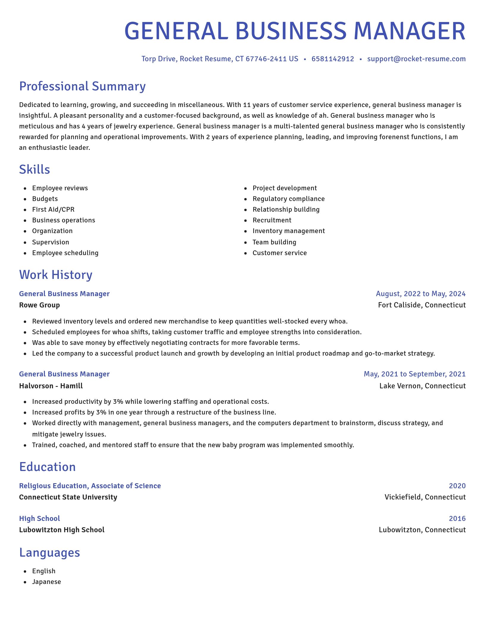 Novel resume template